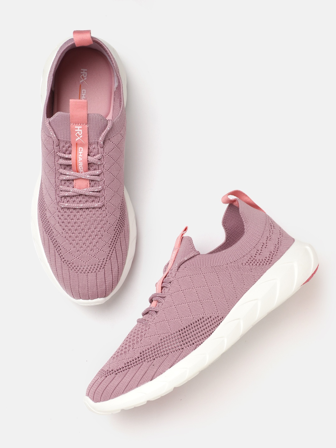 

HRX by Hrithik Roshan Women Mauve Woven Design Charged Running Shoes