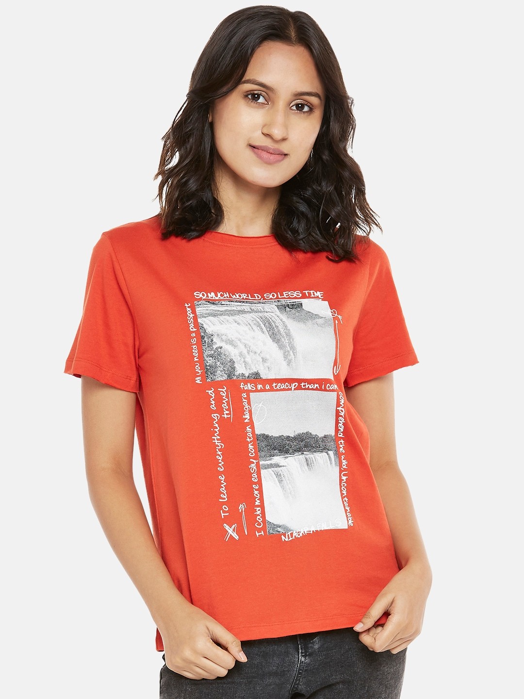 

People Women Red Printed T-shirt