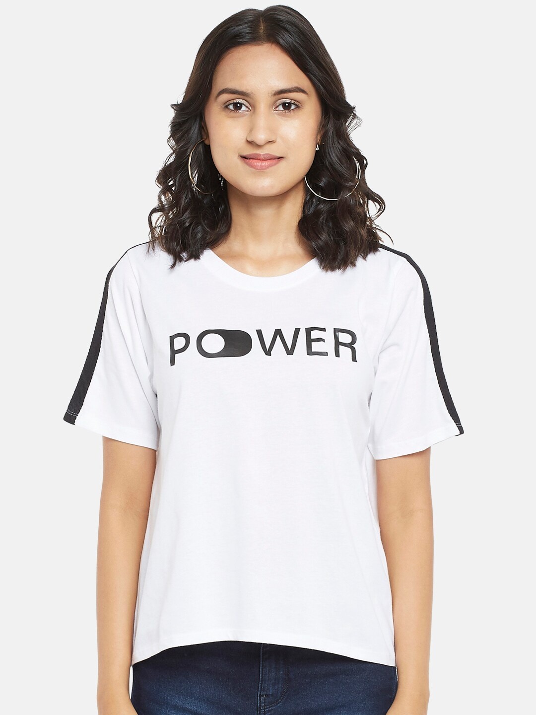 

People Women White & Black Typography Printed T-shirt