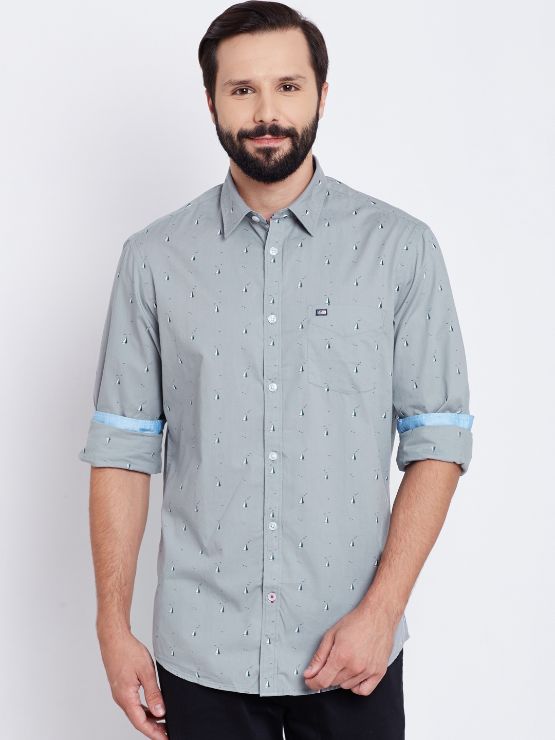 

Arrow Sport Men Grey Slim Fit Printed Casual Shirt