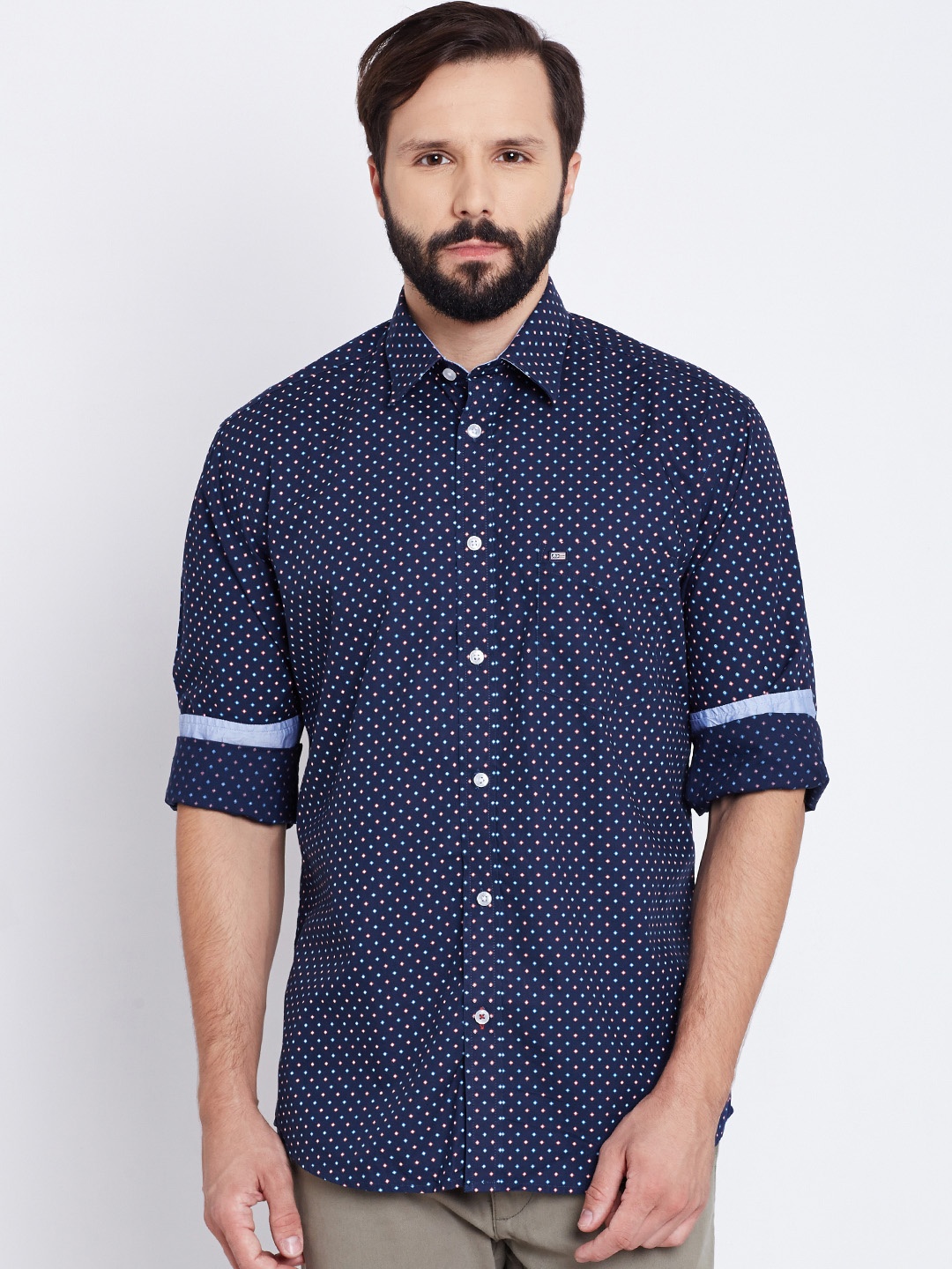 

Arrow Sport Men Navy Blue Printed Casual Shirt