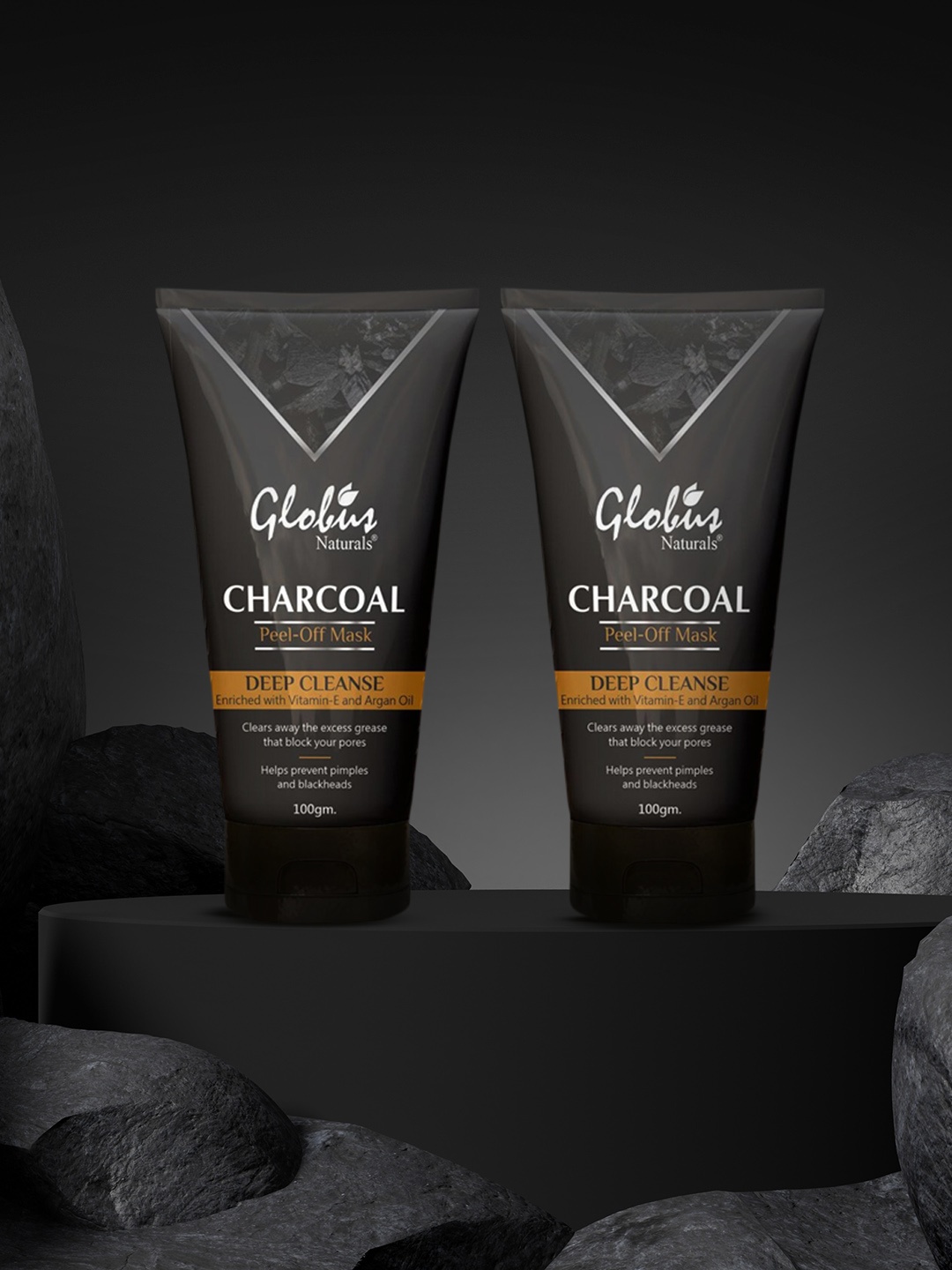 

Globus naturals Unisex Pack of 2 Charcoal Peel Off Mask 100 gm, Black