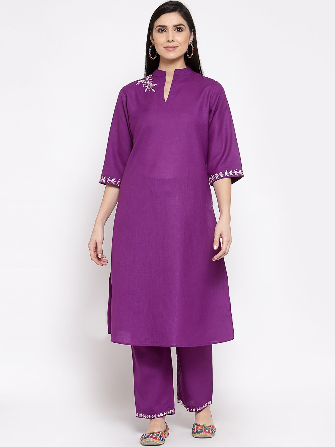 

DART STUDIO Women Purple Pure Cotton Kurta with Palazzos