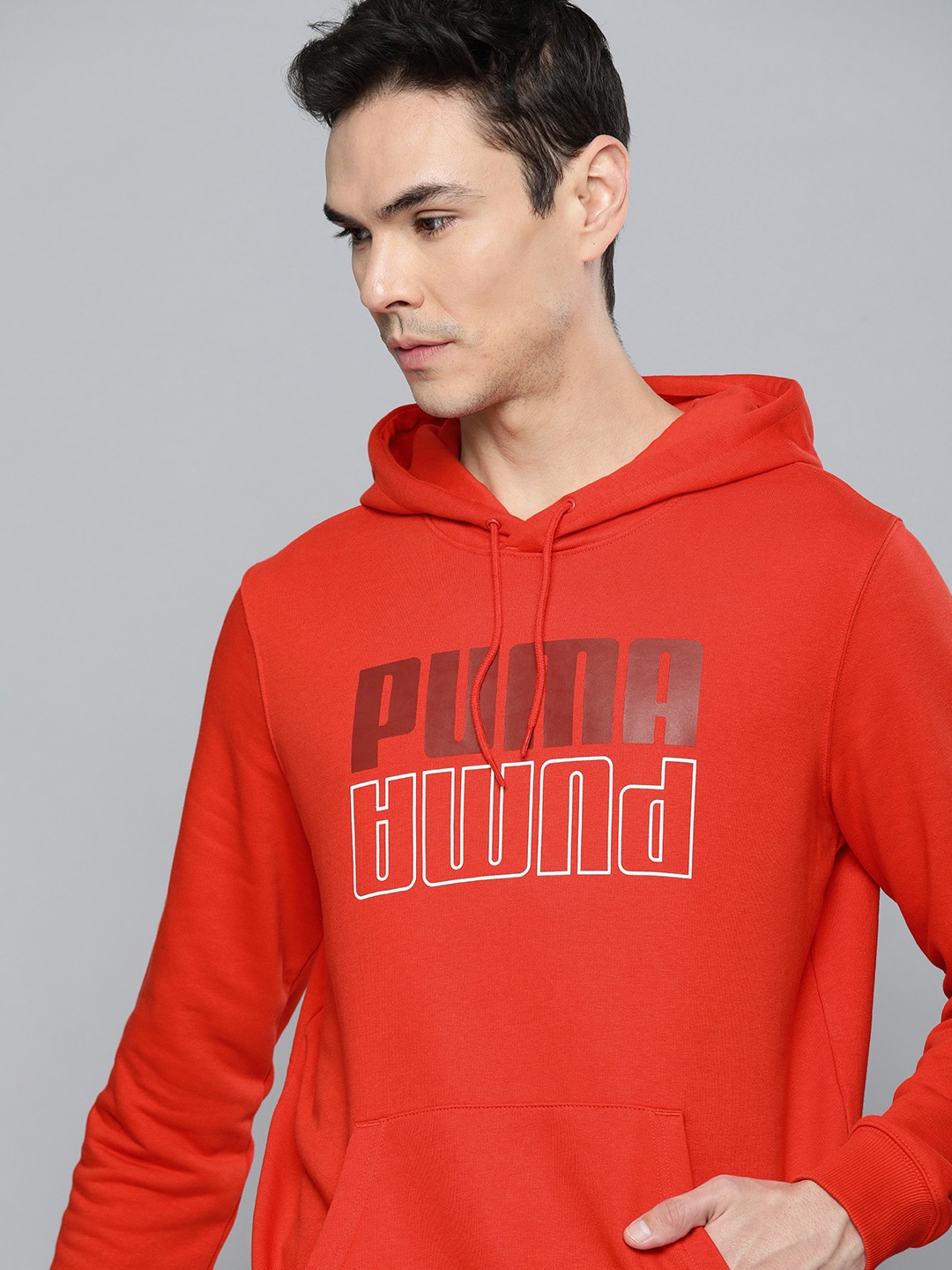 

Puma Men Printed Hooded Regular Fit Sweatshirt, Red