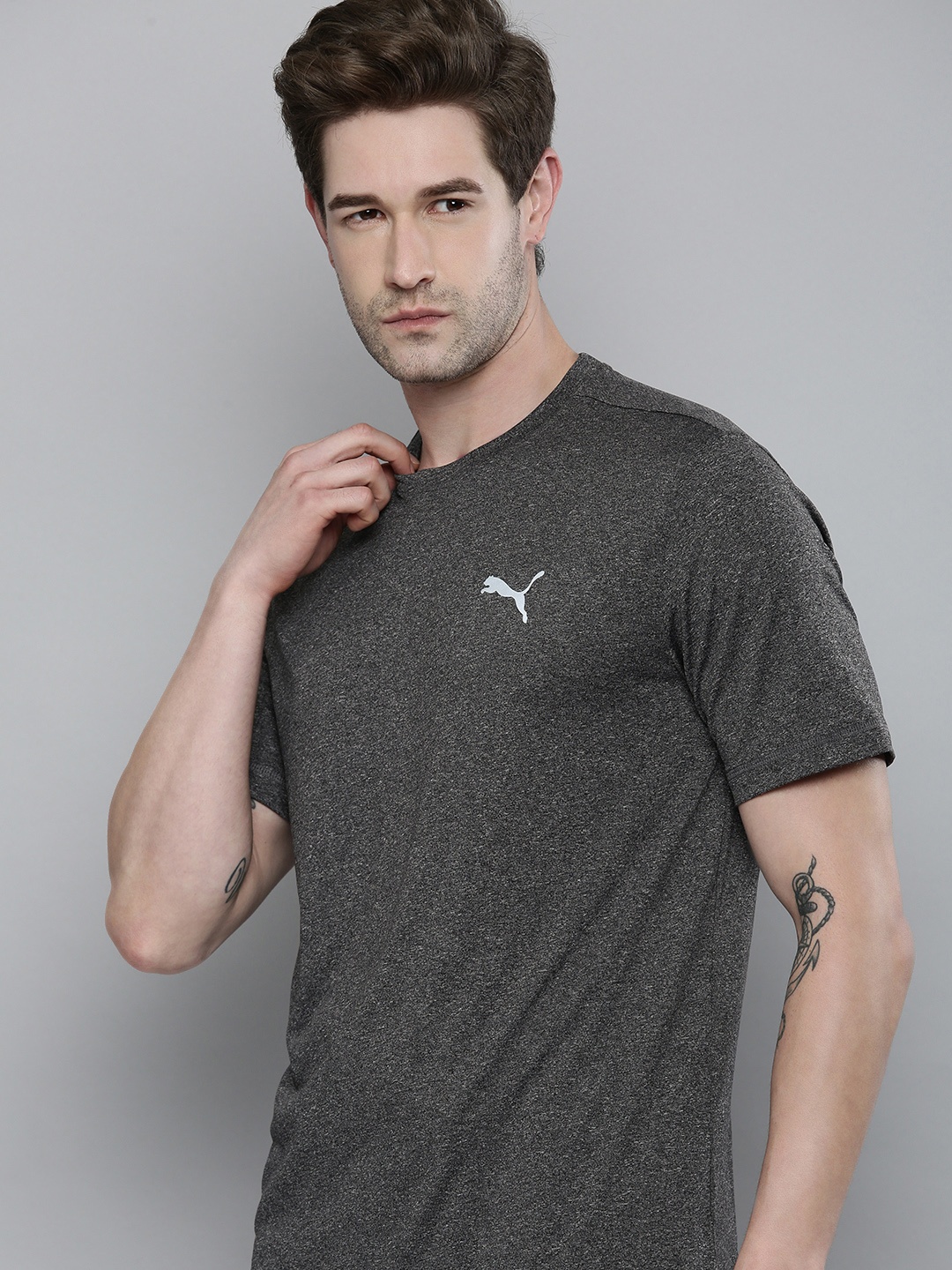

Puma Men Black Run Favourite Heather Regular Fit T-Shirt