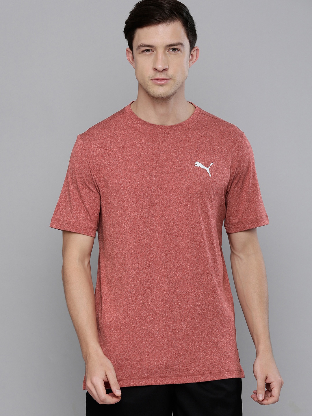 

Puma Men Red Solid FAV HEATHER SS Running T-shirt