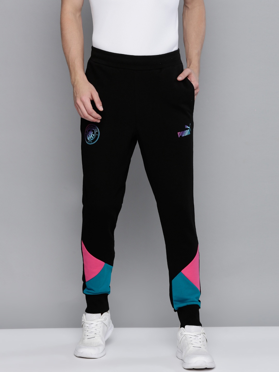 

Puma Men Black MCFC Culture Football Track Pants, White