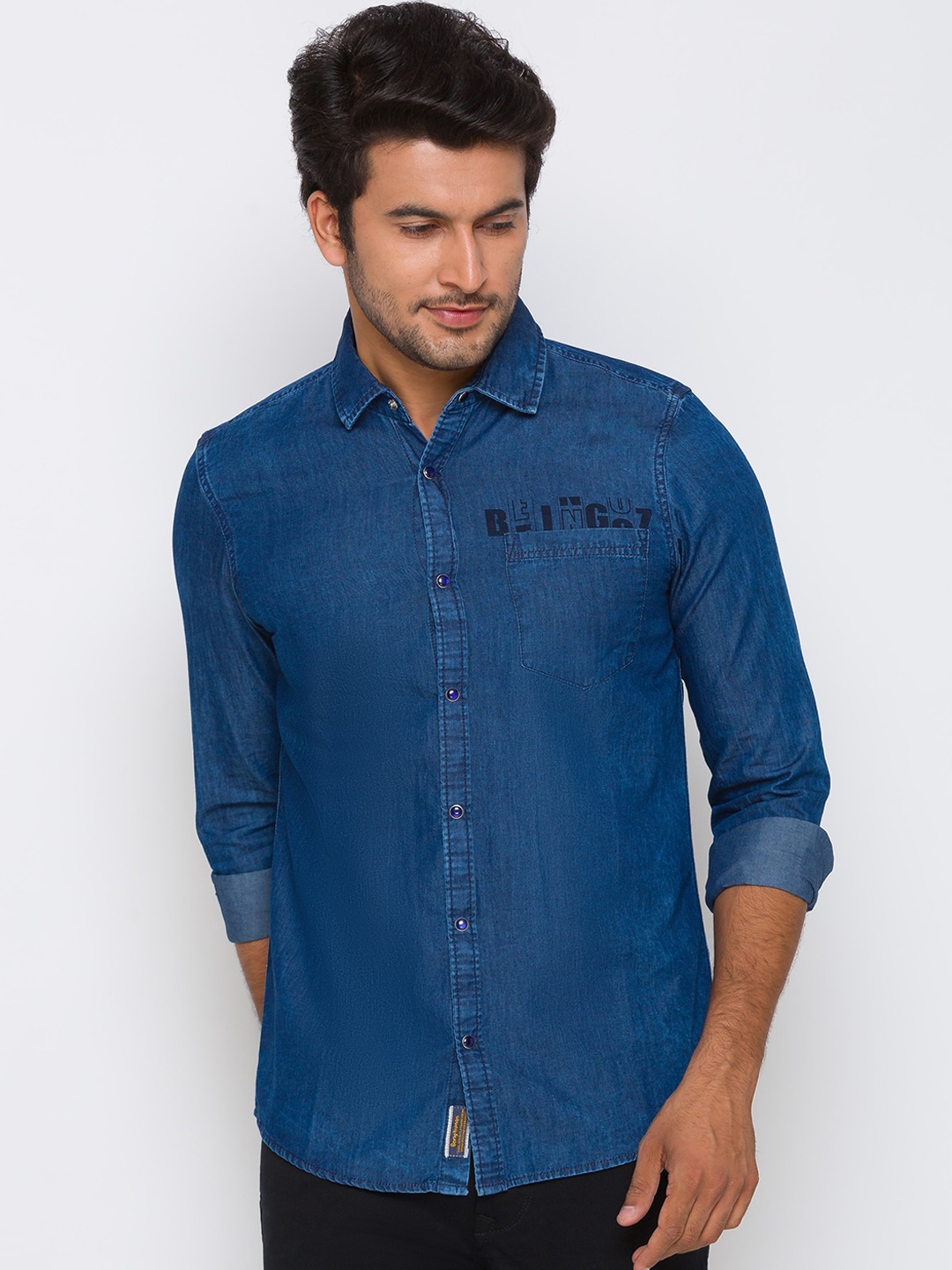 

Being Human Men Blue Slim Fit Casual Shirt