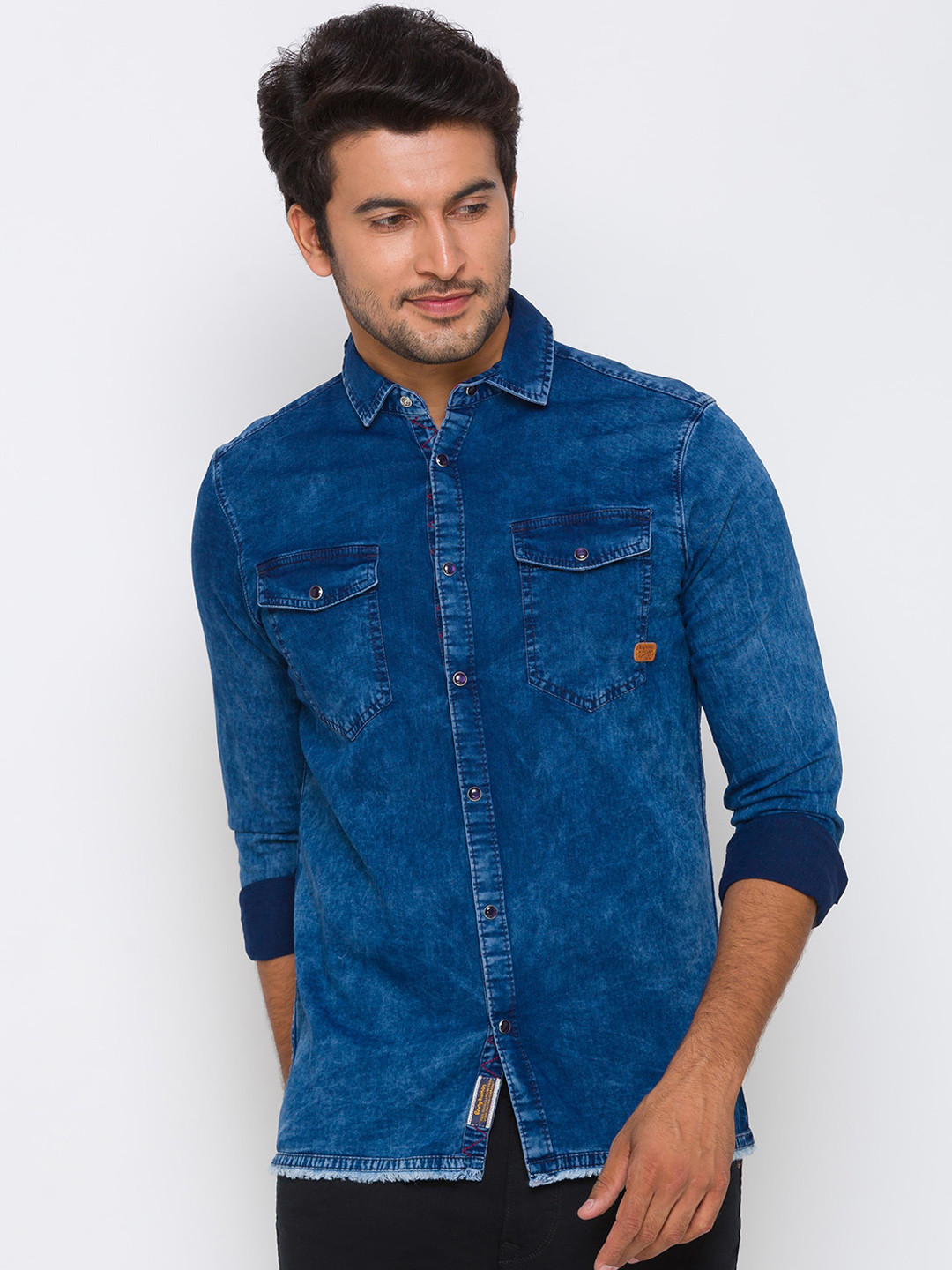 

Being Human Men Blue Slim Fit Faded Denim Casual Shirt