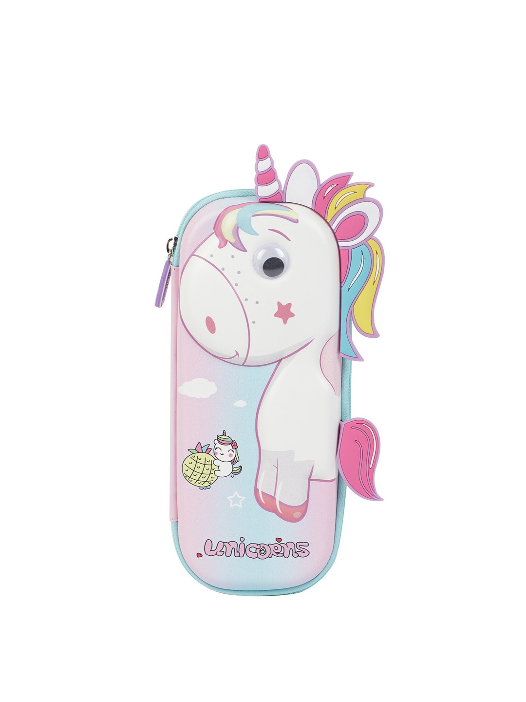 

PASSION PETALS Girls Pink & Blue Unicorn Printed Hardtop Pencil Case