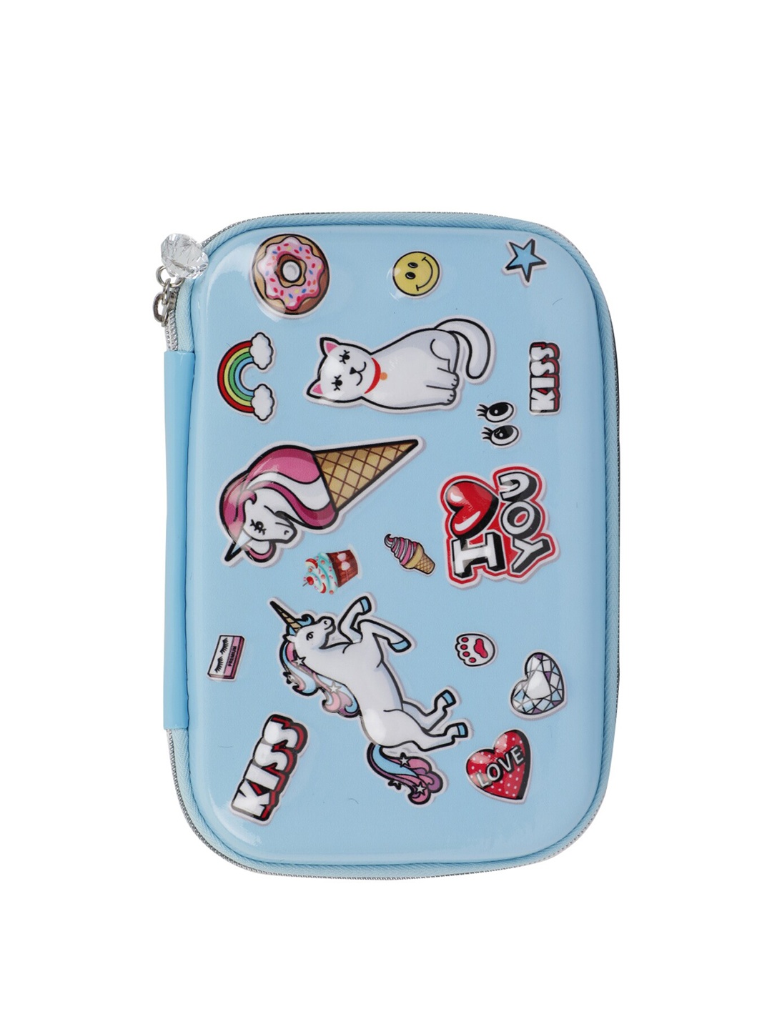

PASSION PETALS Boys Blue & White Unicorn Printed Hardtop Pencil Case