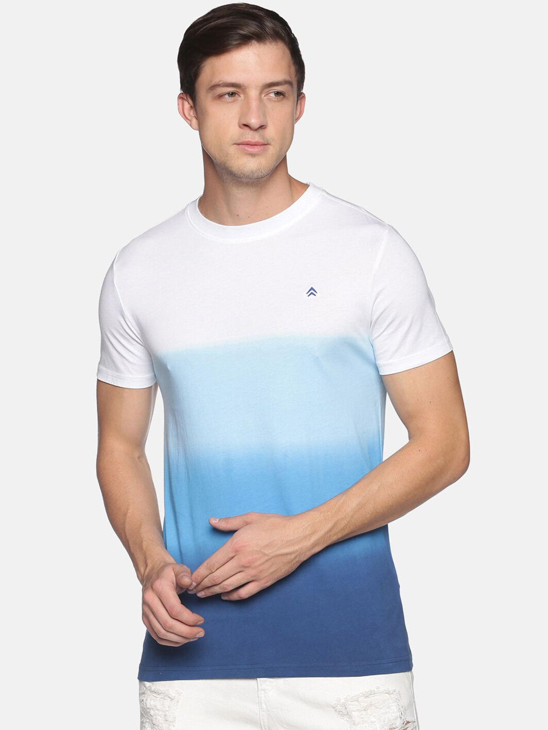 

Steenbok Men White & Blue Dyed T-shirt