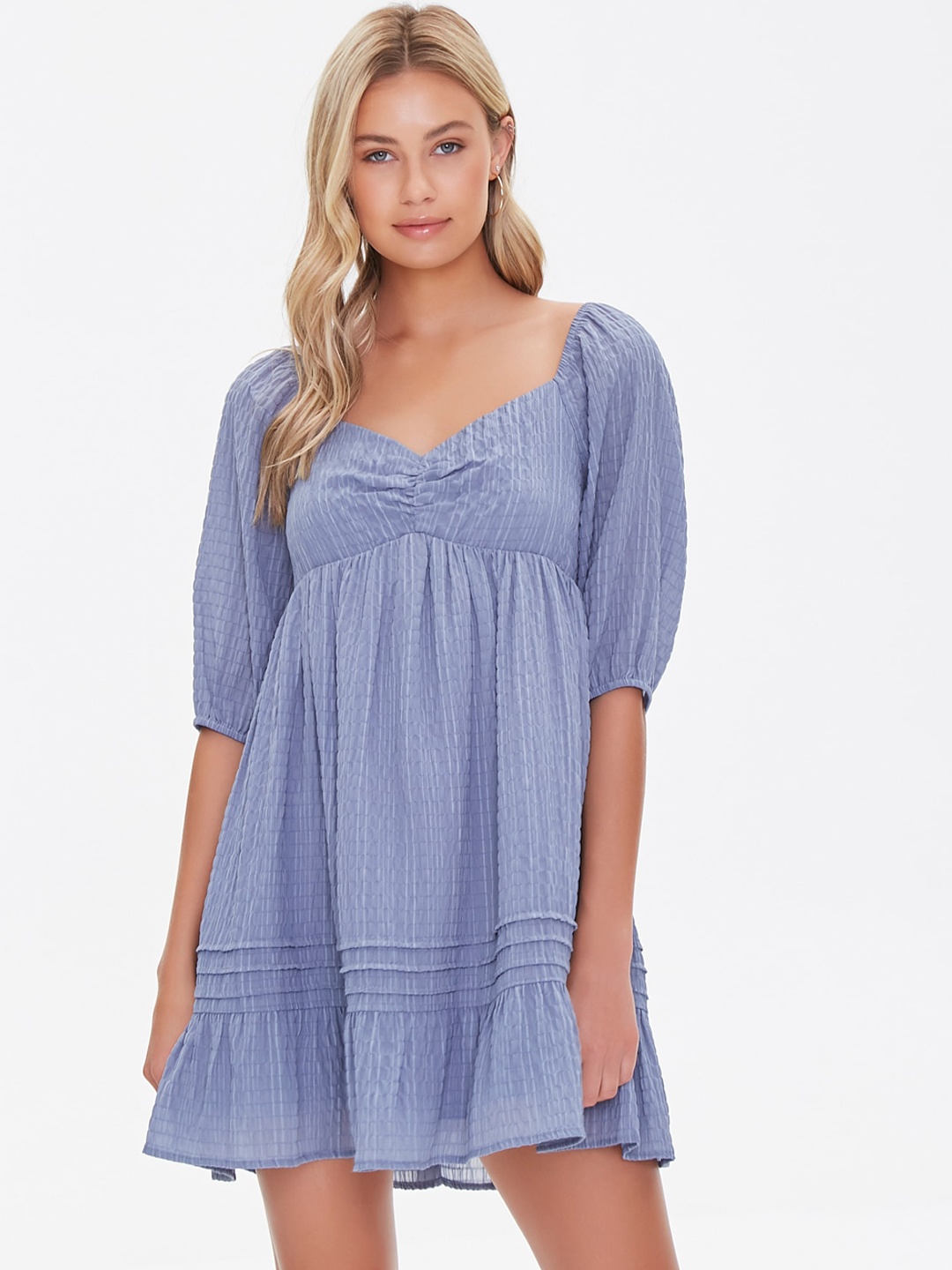 

FOREVER 21 Women Blue Empire Mini Dress