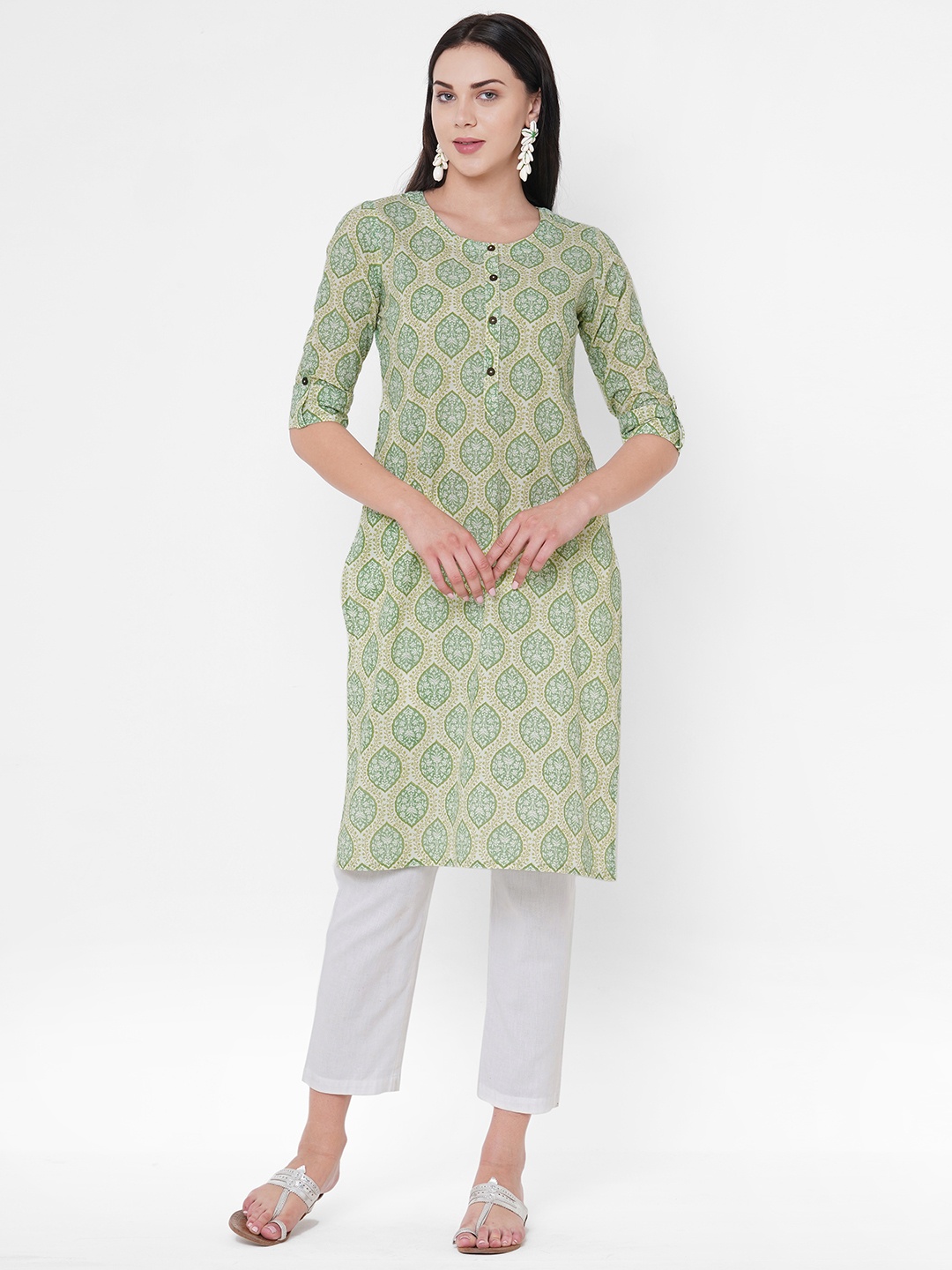 

ZOLA Women Green Ethnic Motifs Printed Kurta