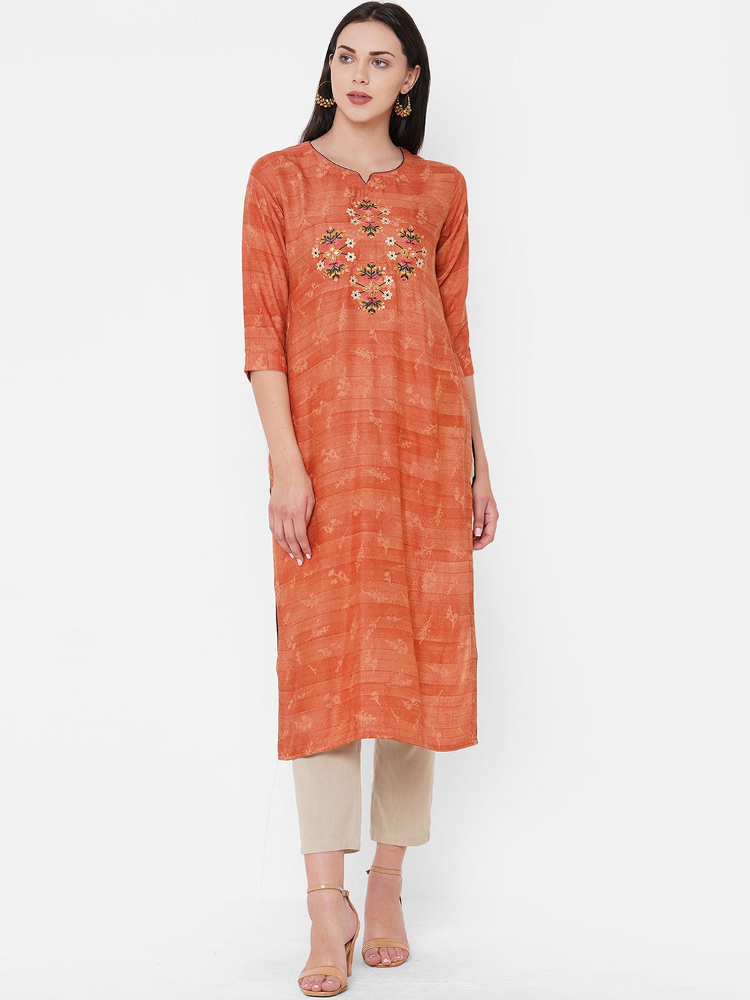 

ZOLA Women Rust Floral Kurta