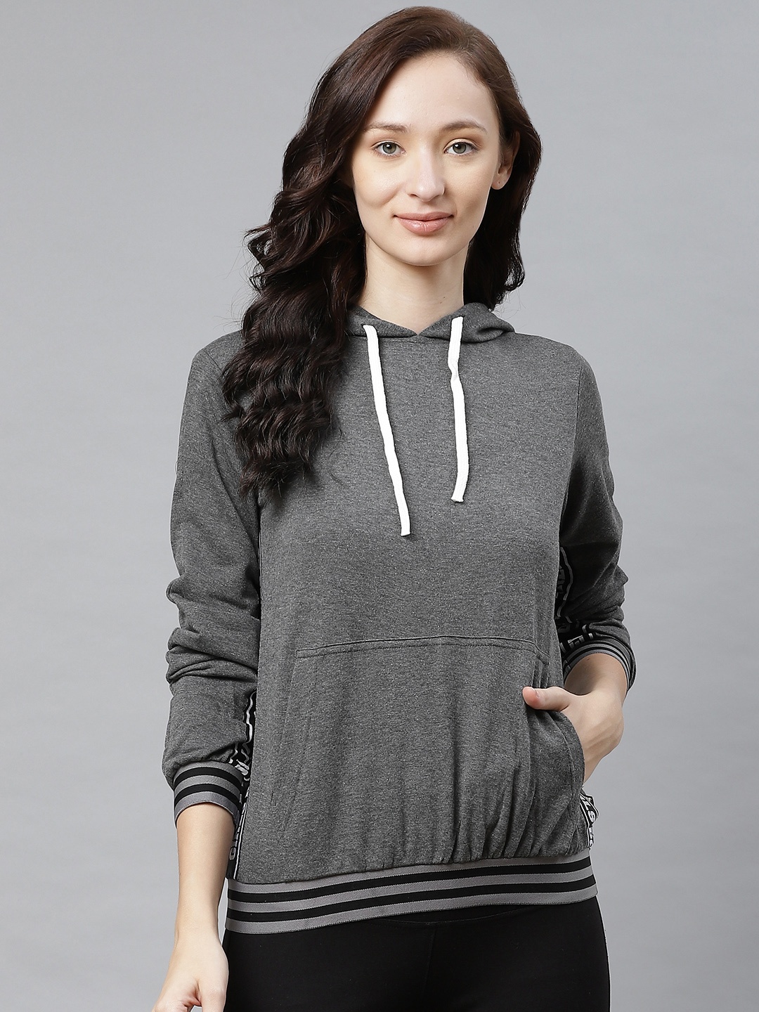 

Hubberholme Women Charcoal Grey Hooded Sweatshirt