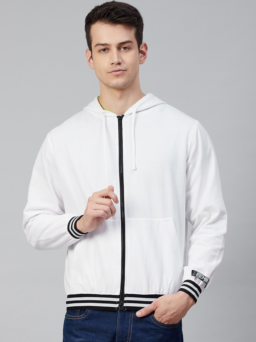 

Hubberholme Men White Hooded Sweatshirt