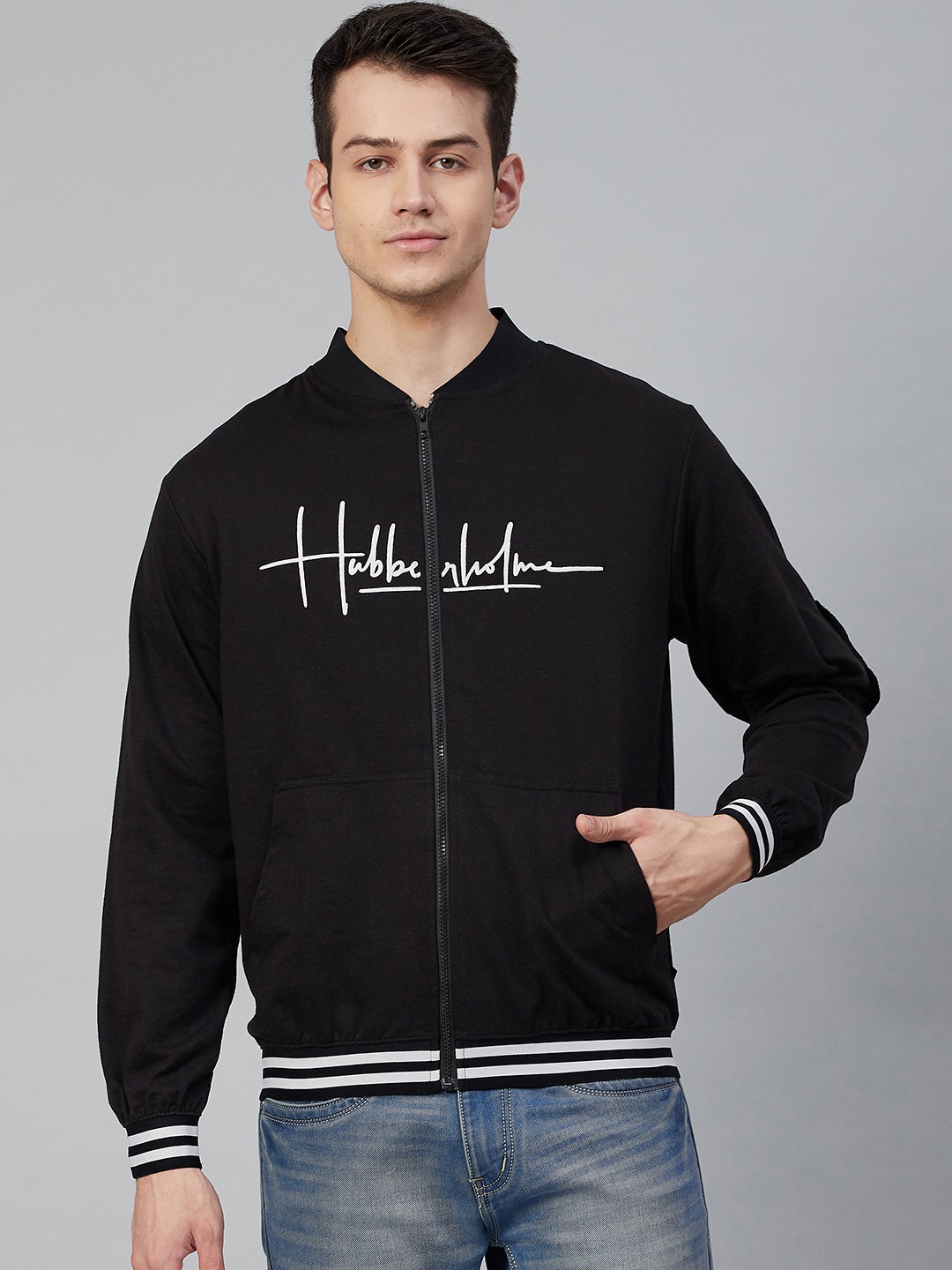 

Hubberholme Men Black Brand Logo Printed Sweatshirt