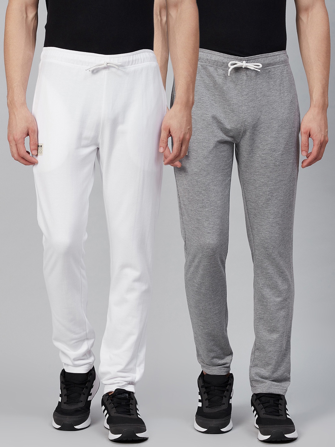 

Hubberholme Men Pack of 2 Solid Track Pants, White