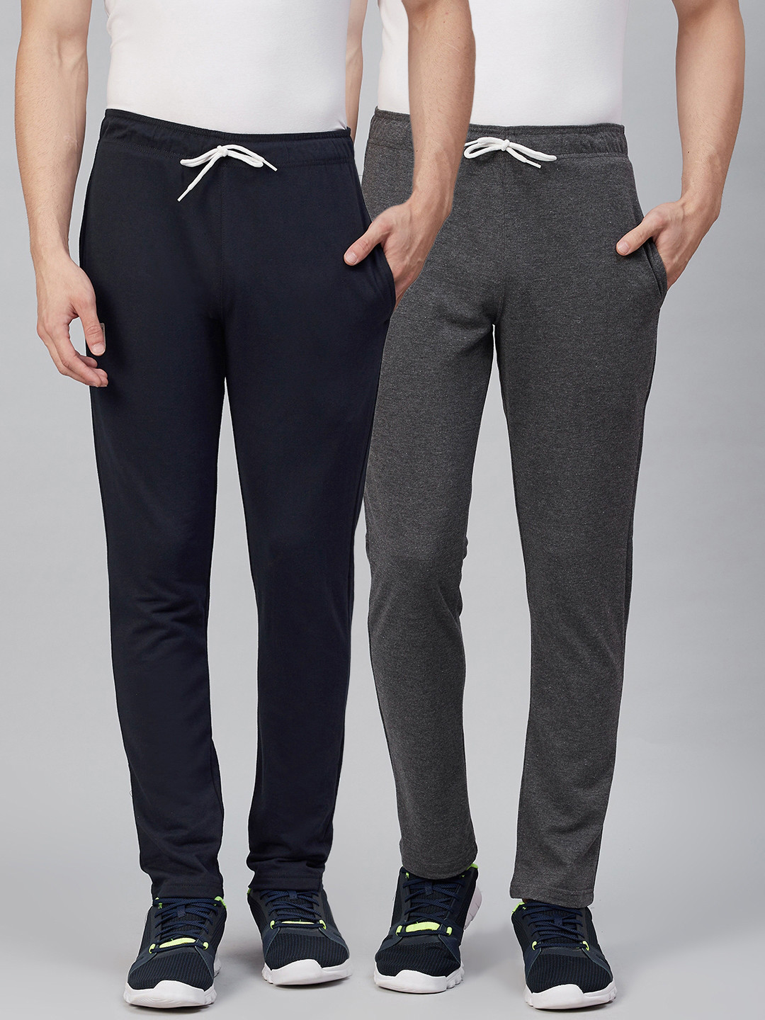 

Hubberholme Men Pack Of 2 Solid Track Pants, Navy blue