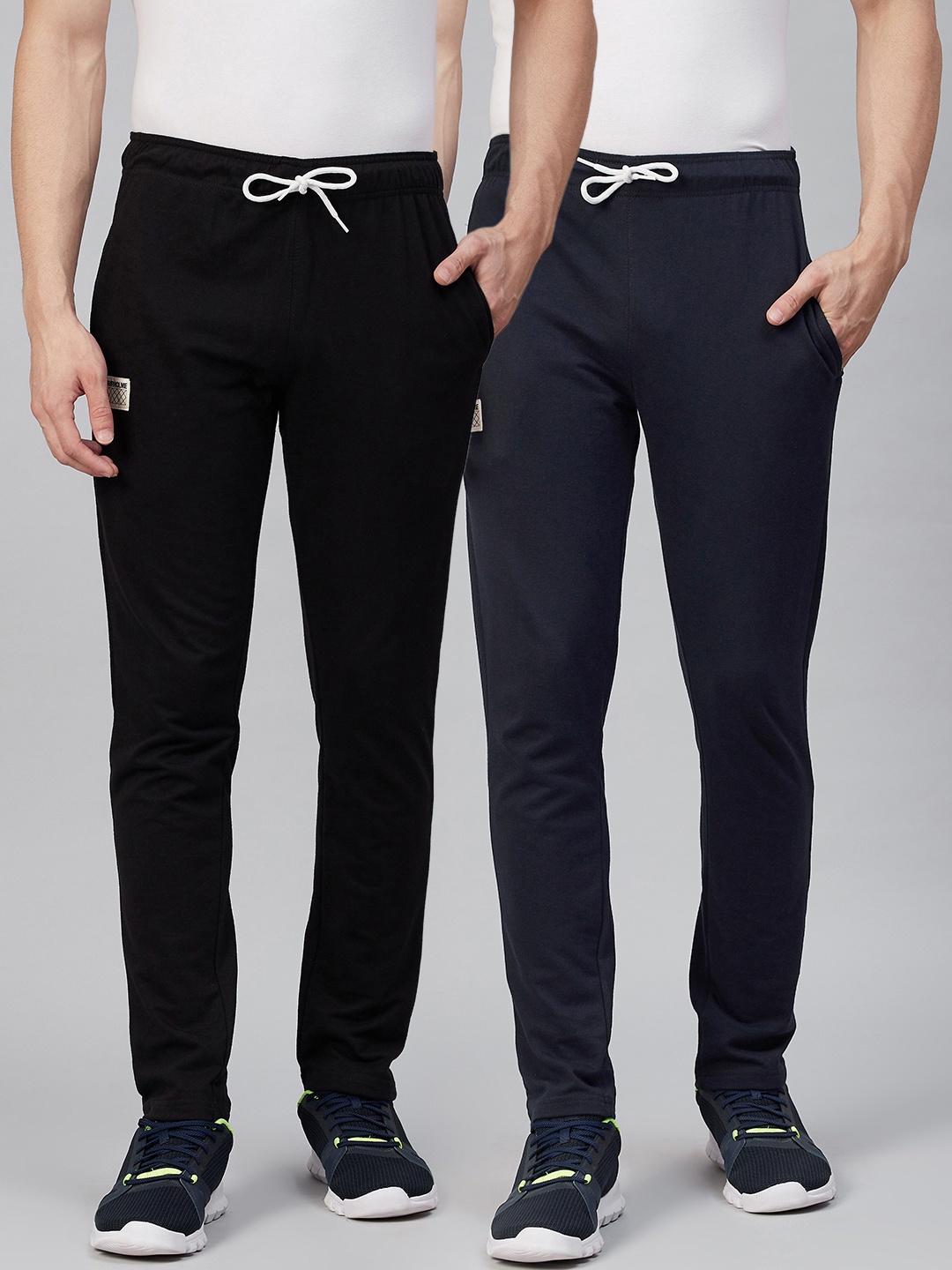 

Hubberholme Men Pack of 2 Solid Track Pants, Black