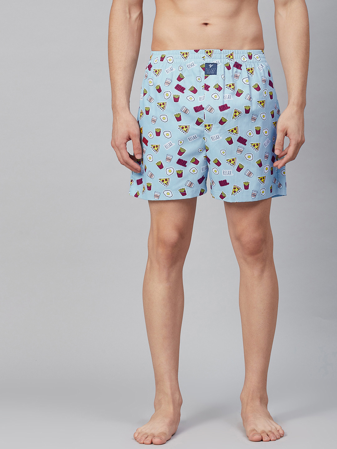 

Hubberholme Men Blue & Red Printed Cotton Boxers