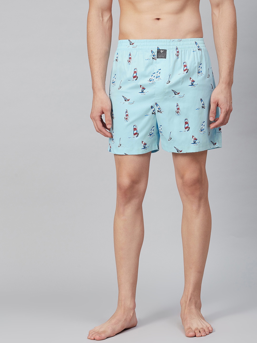 

Hubberholme Men Blue & Red Printed Cotton Boxers
