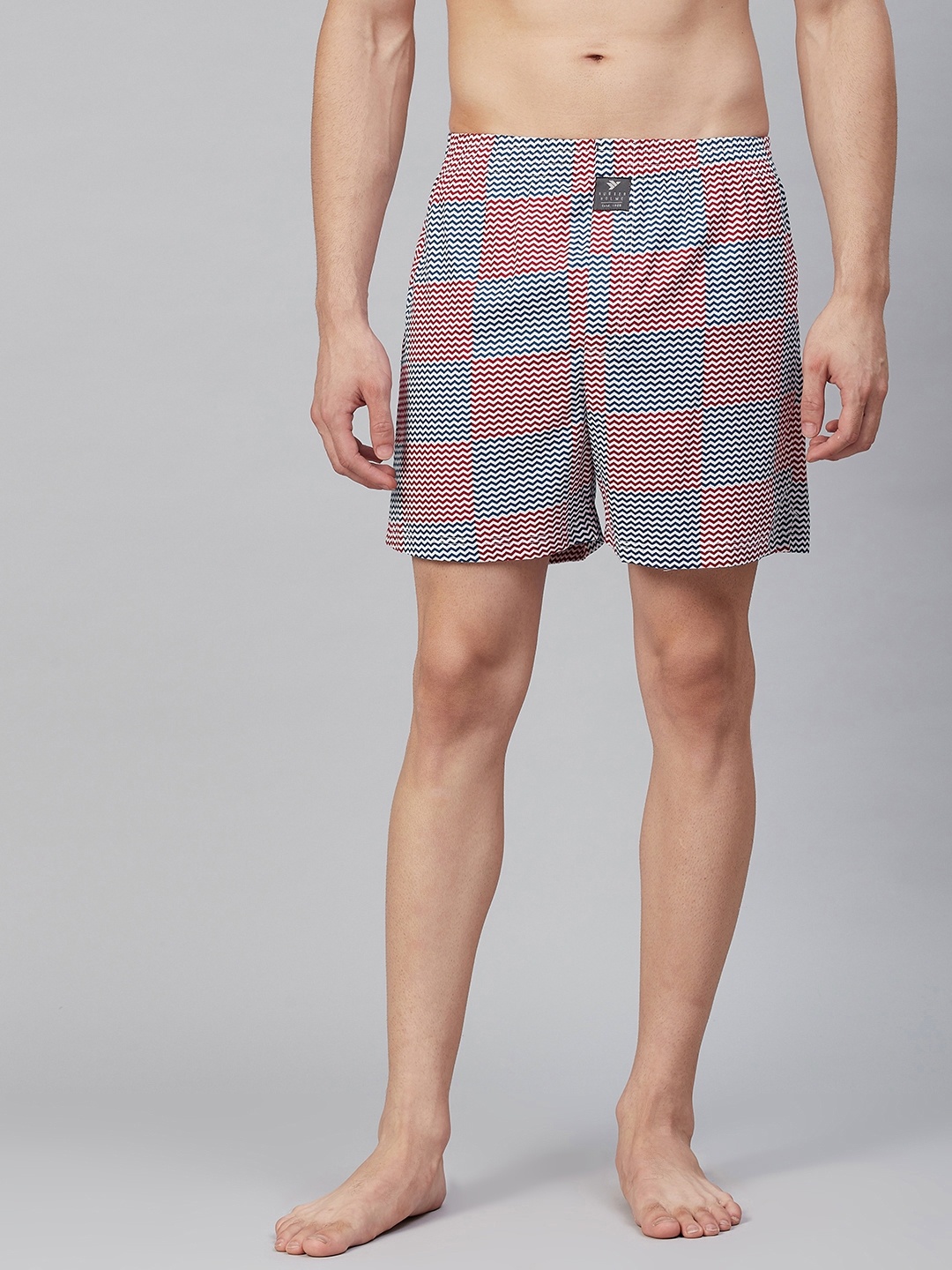 

Hubberholme Men Blue & Red Striped Cotton Boxers