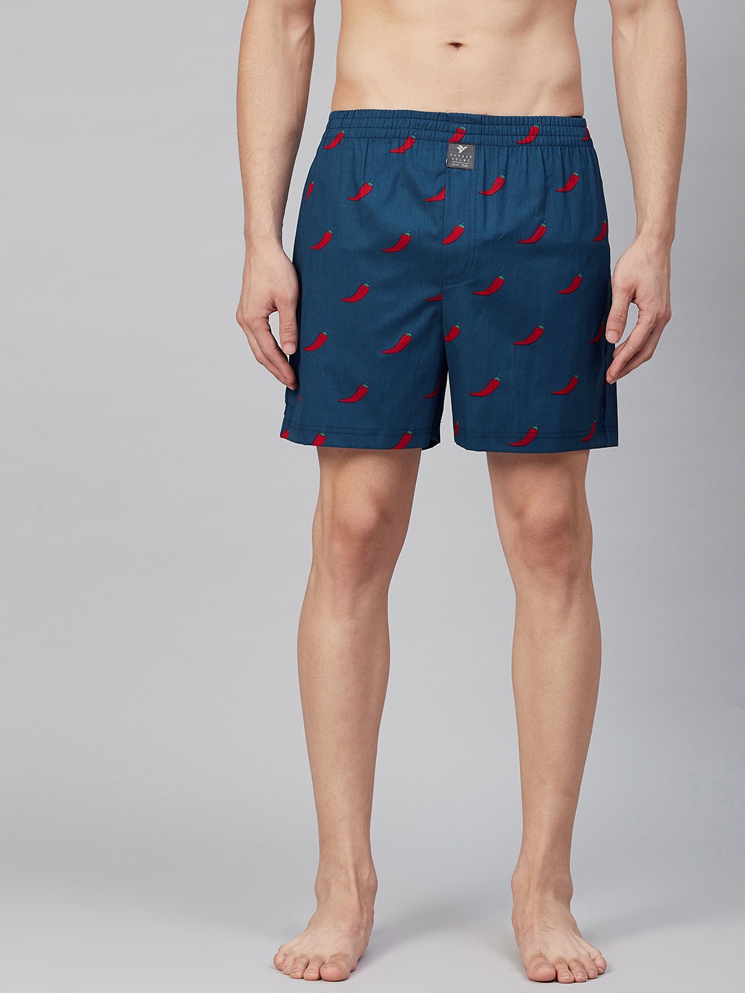 

Hubberholme Men Navy Blue & Red Printed Cotton Boxers