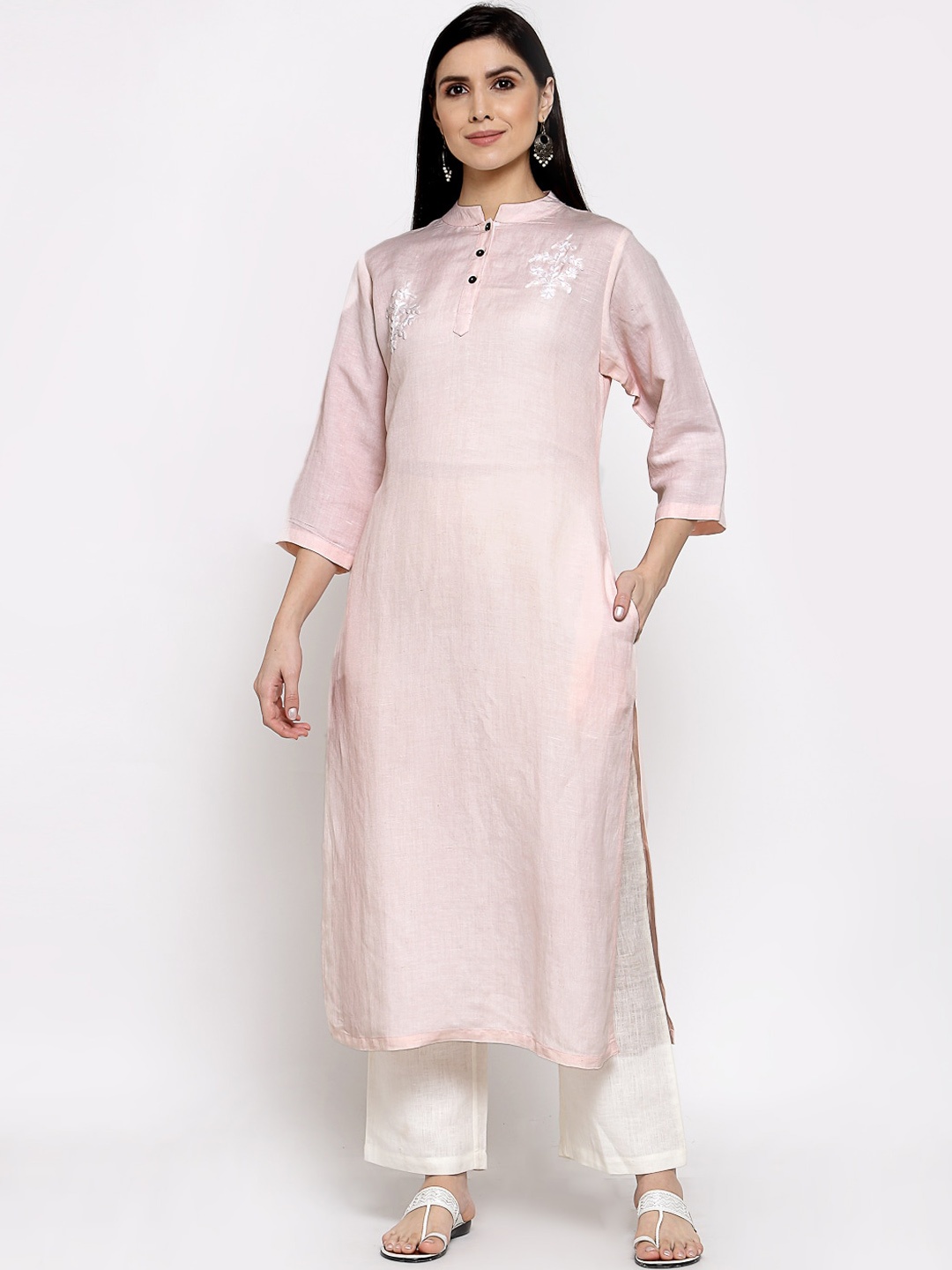 

DART STUDIO Women Pink Embroidered Kurta