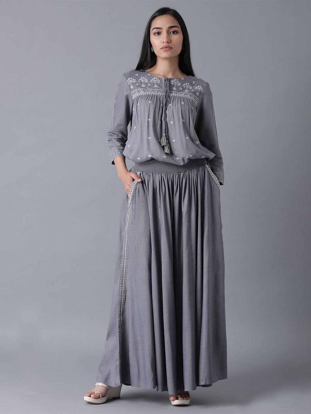 

W Women Grey Top with Palazzos
