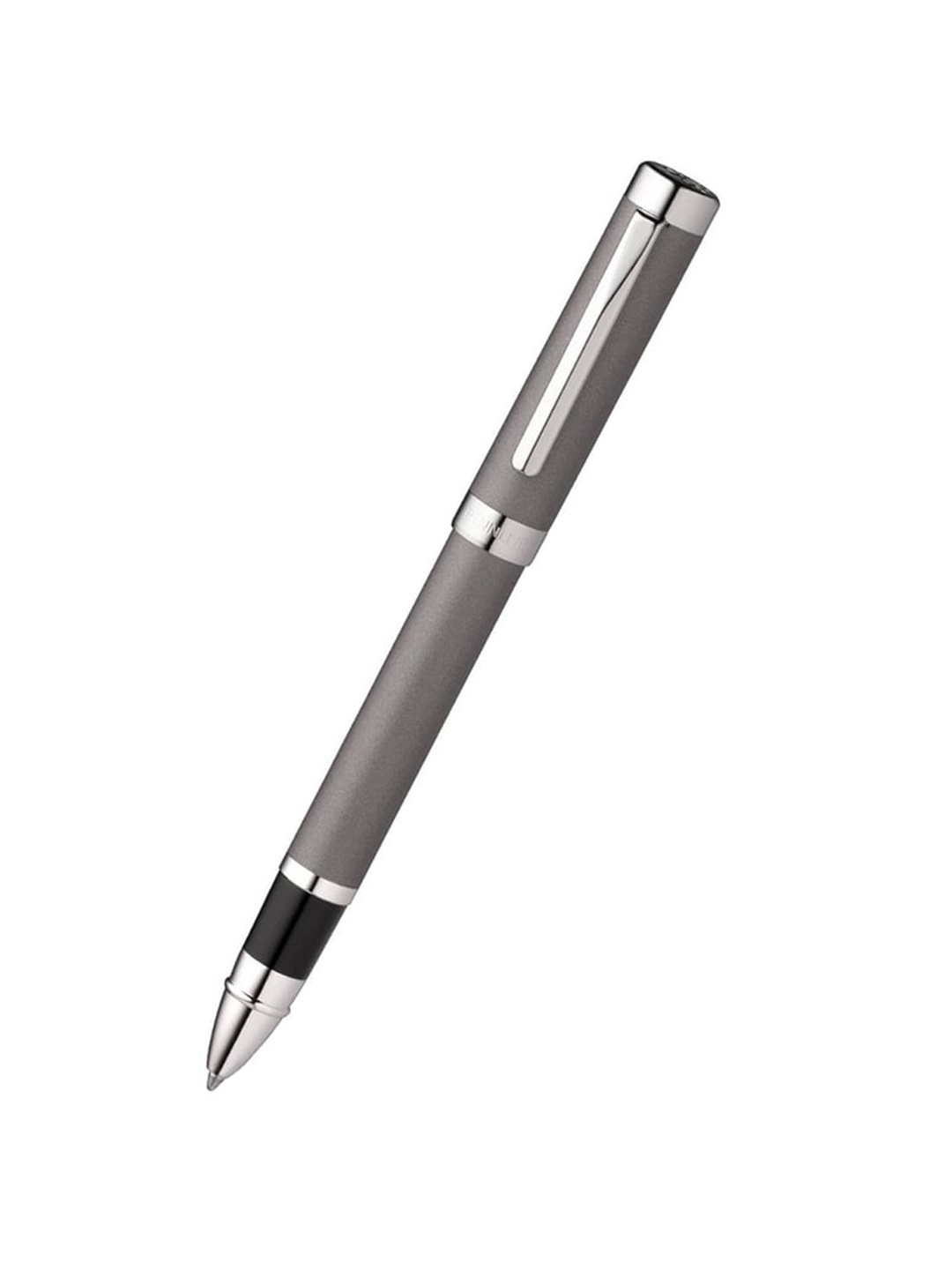 

Pennline Grey & Silver-Toned Solid Rollerball Pen With Bareel & Cap With Chrome Trim