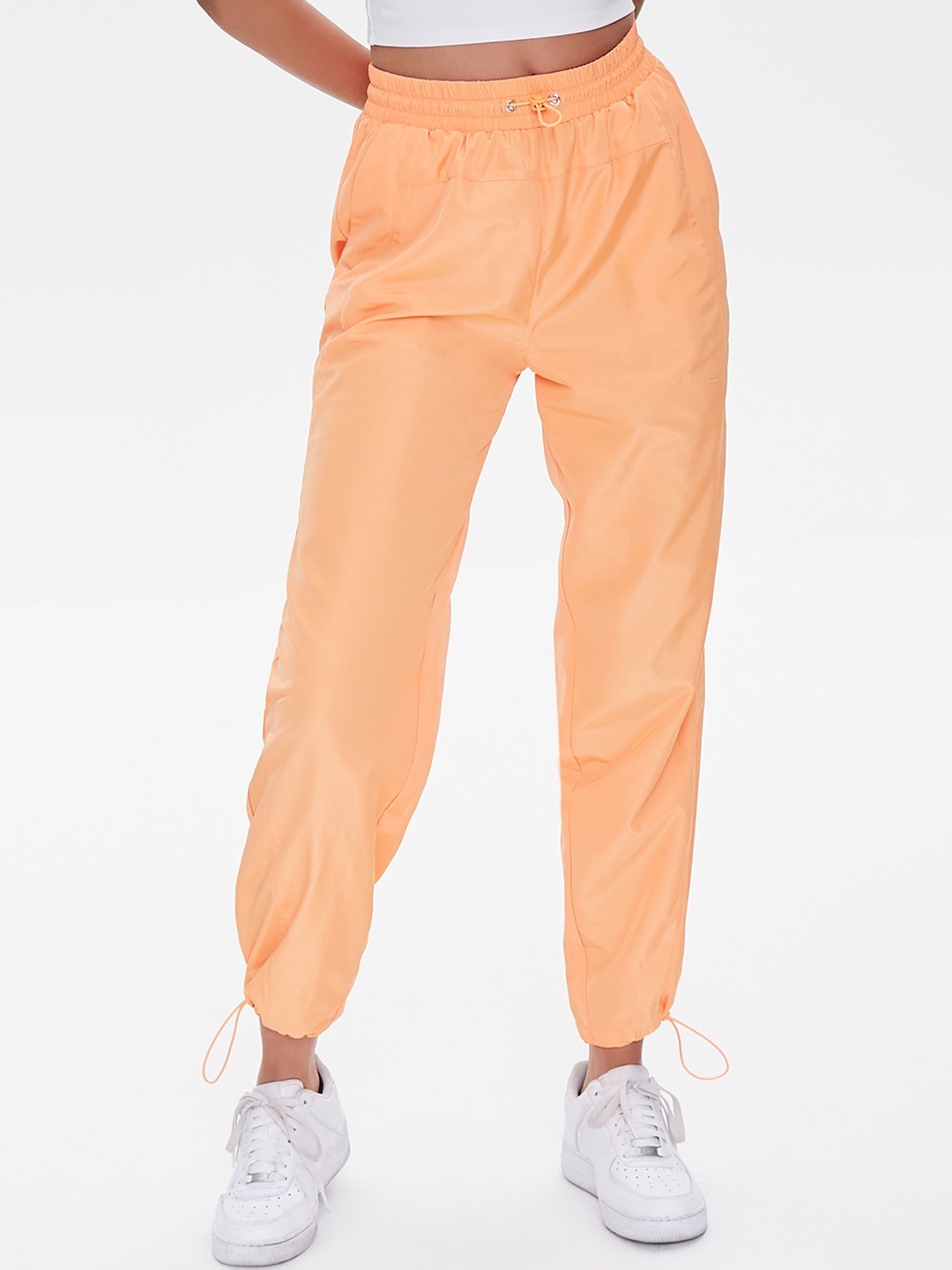 

FOREVER 21 Women Orange Pleated Trousers