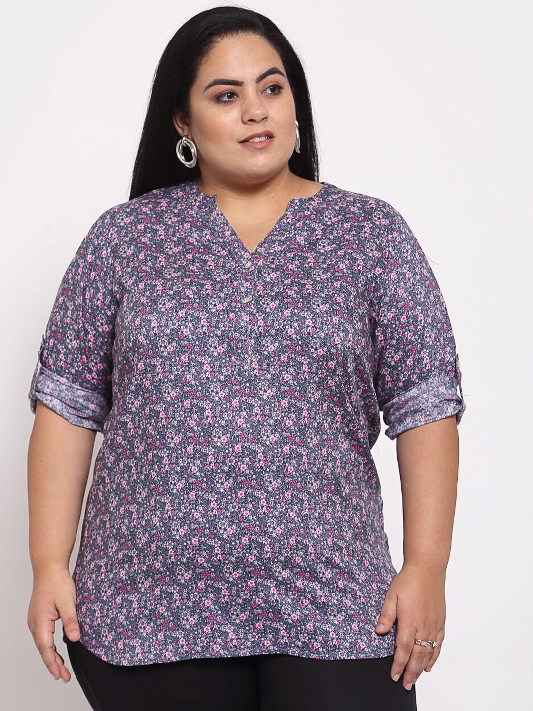 

plusS Women Multicoloured Shirt Style Top, Multi