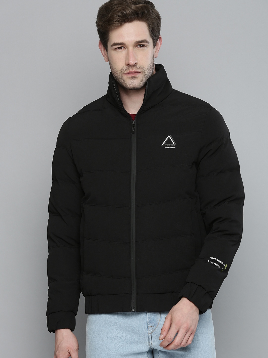 

Fort Collins Men Black Solid Lightweight Puffer Jacket
