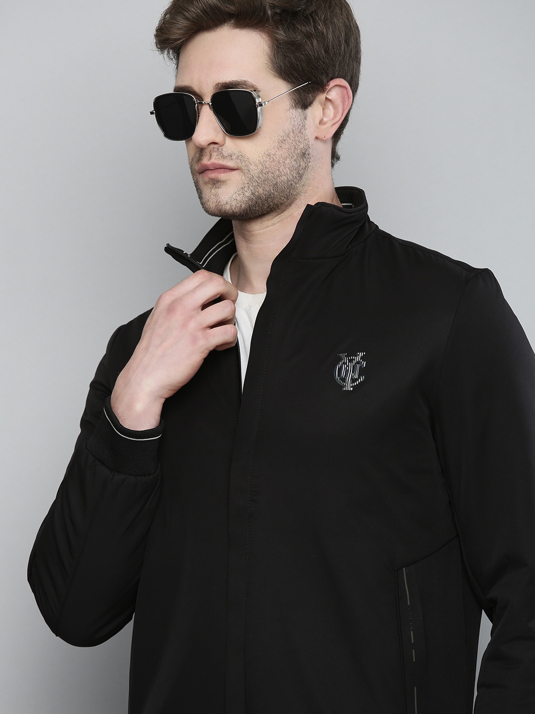 

Fort Collins Men Black Solid Lightweight Outdoor Sporty Jacket