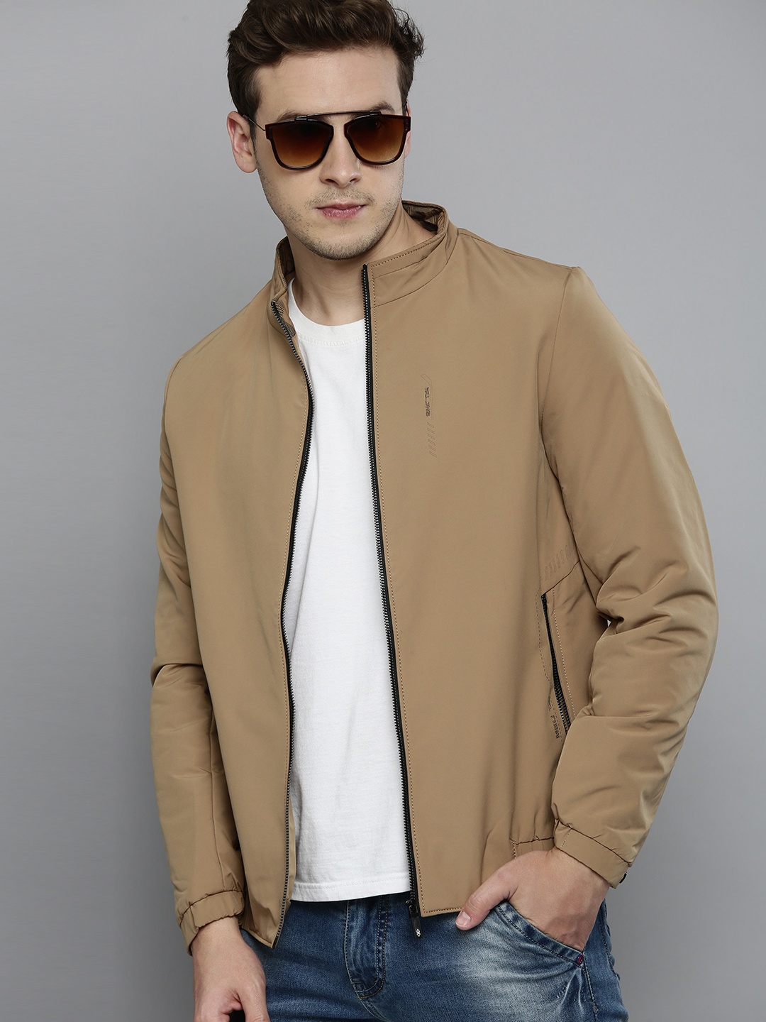 

Fort Collins Men Camel Brown Solid Sporty Jacket