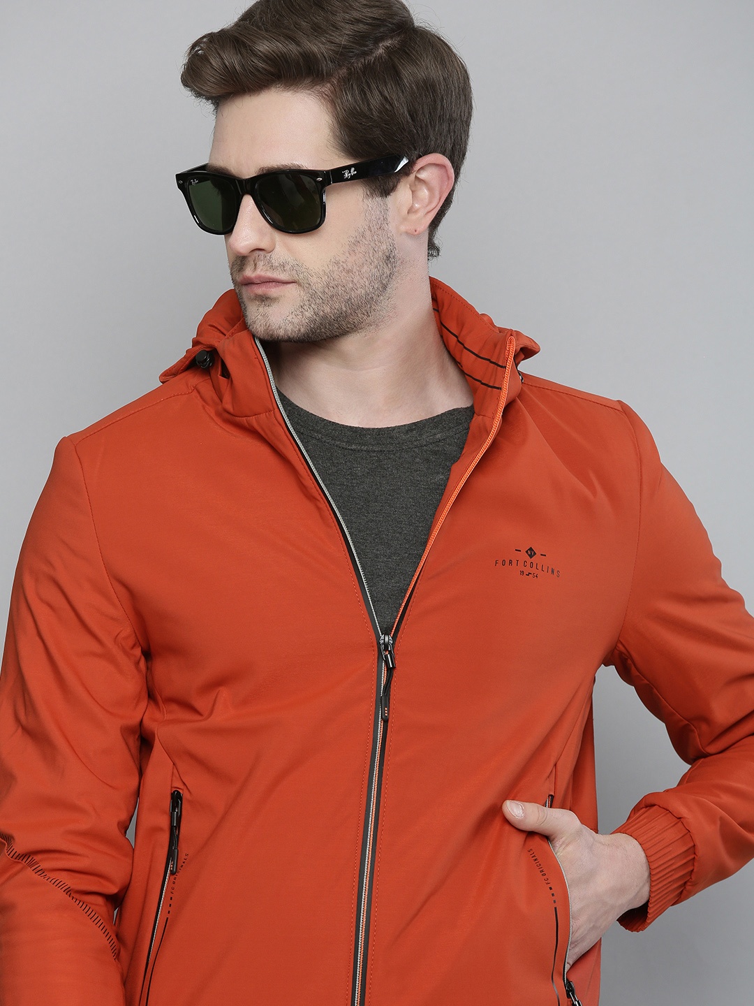 

Fort Collins Men Orange Solid Lightweight Outdoor Sporty Jacket