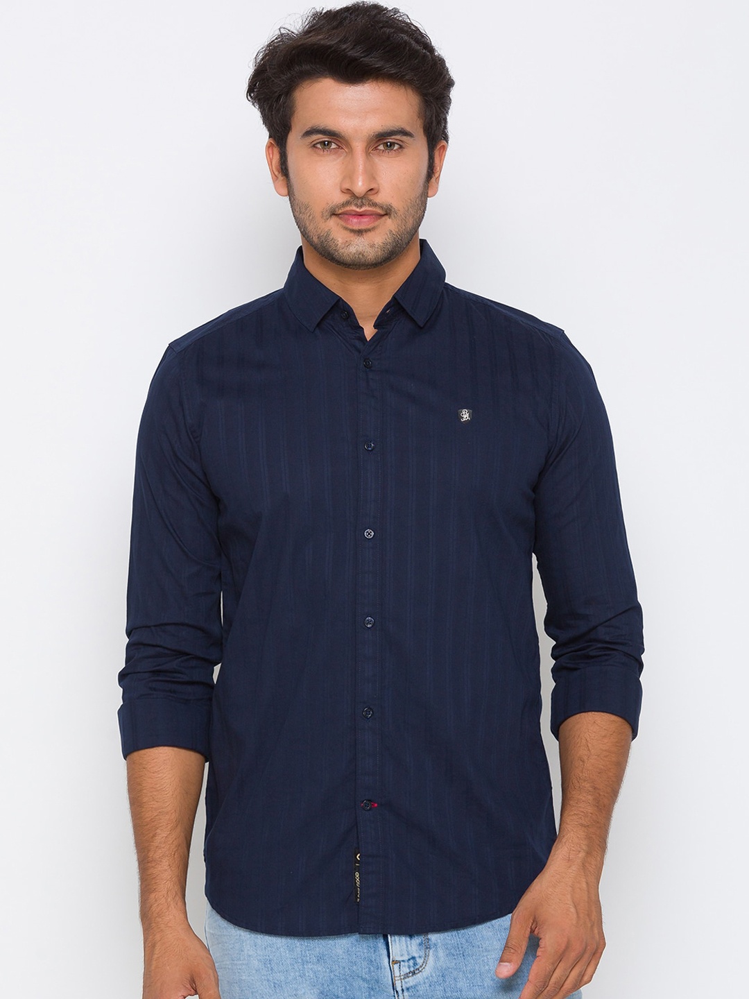 

Being Human Men Navy Blue Slim Fit Casual Shirt