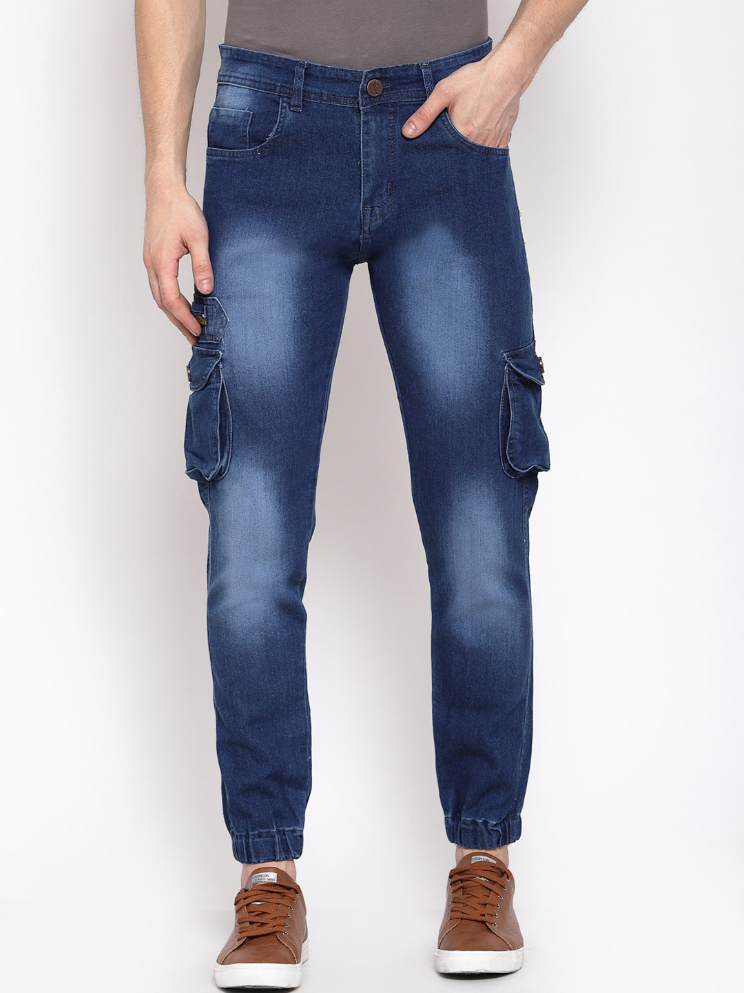 

Xee Men Blue Mid-Rise Heavy Fade Regular Fit Jeans