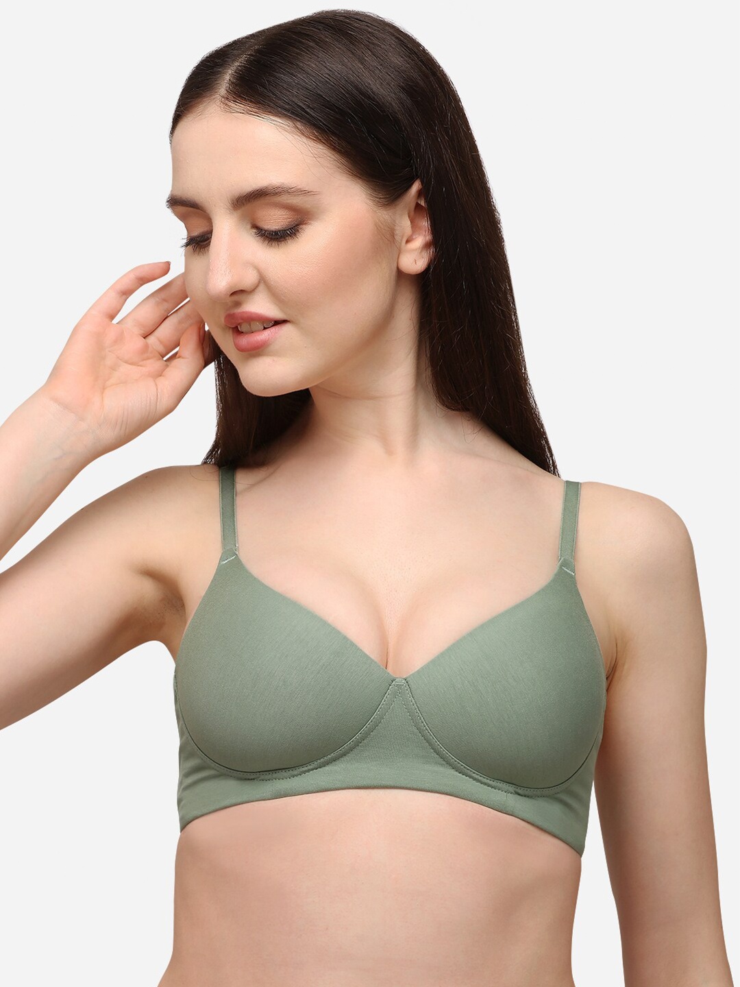 

Lenissa Sea Green T-shirt Bra-Half Coverage Lightly Padded L-112