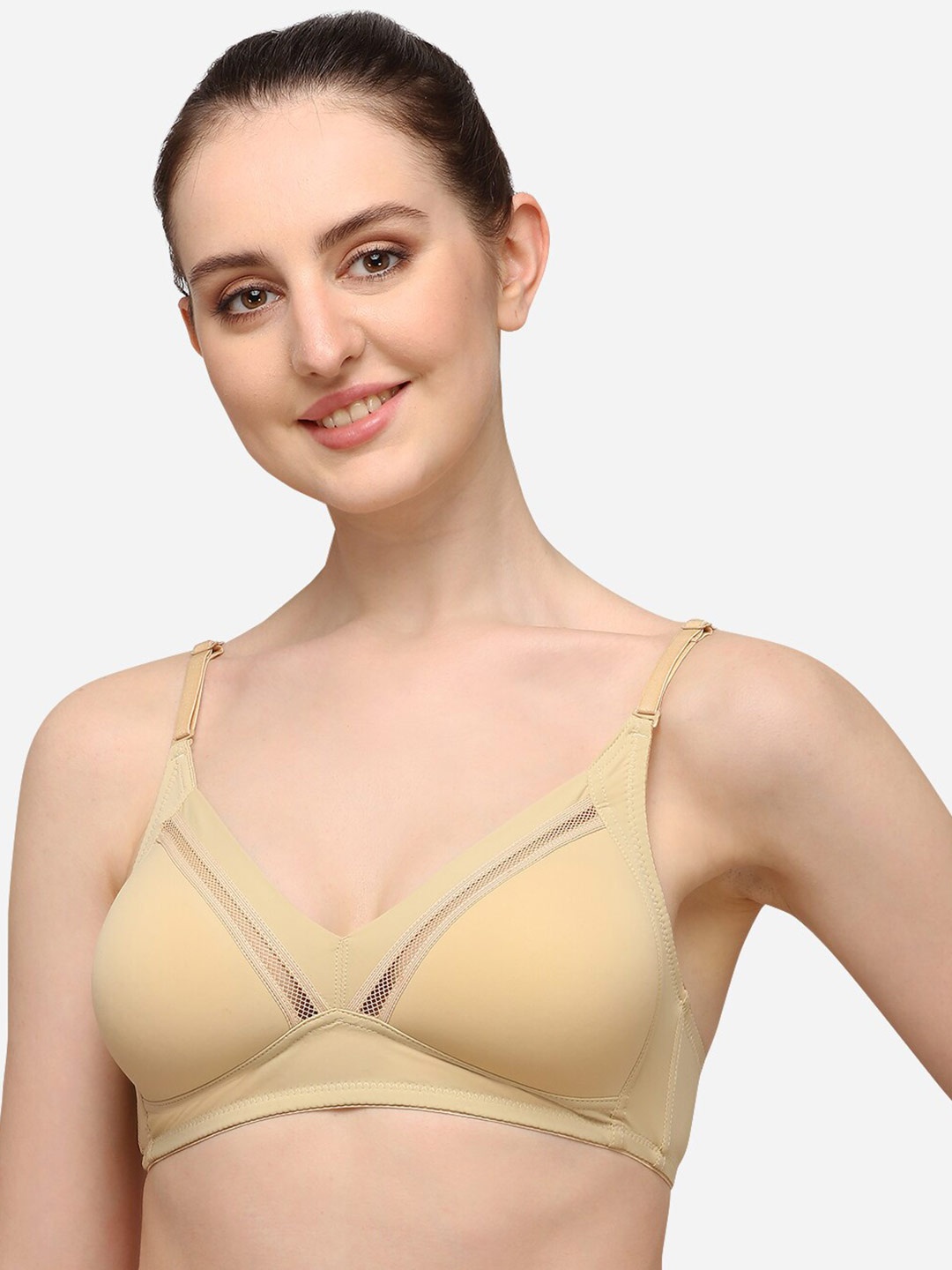

Lenissa Nude-Coloured T-shirt Bra-Half Coverage Lightly Padded L-111