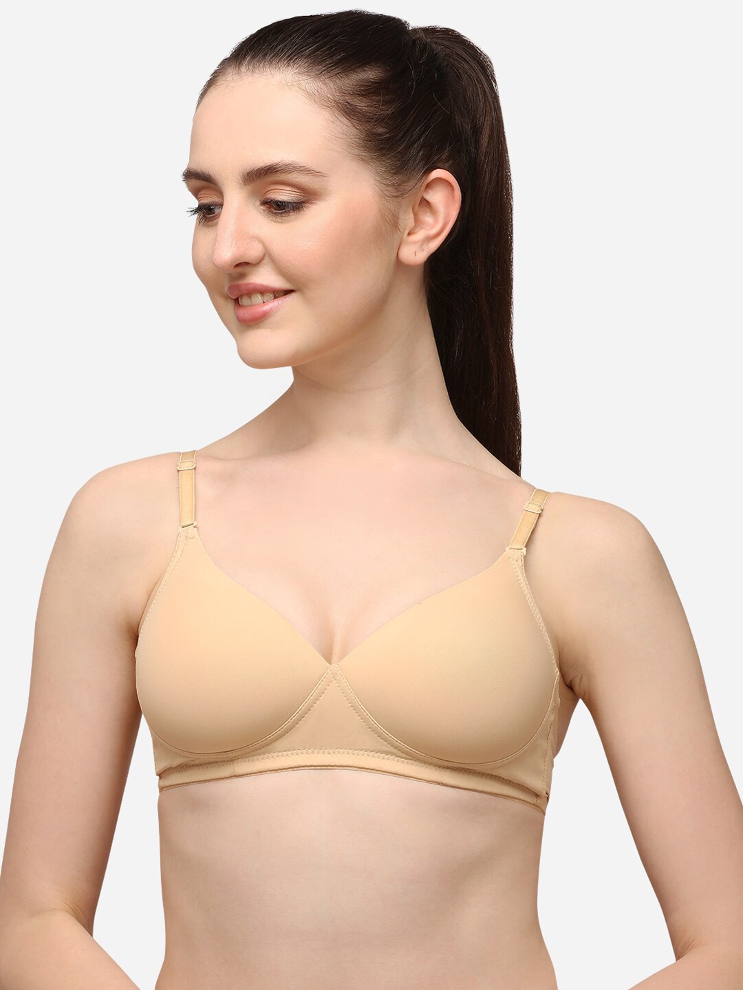 

Lenissa Nude-Coloured T-shirt Bra-Half Coverage Lightly Padded L-101