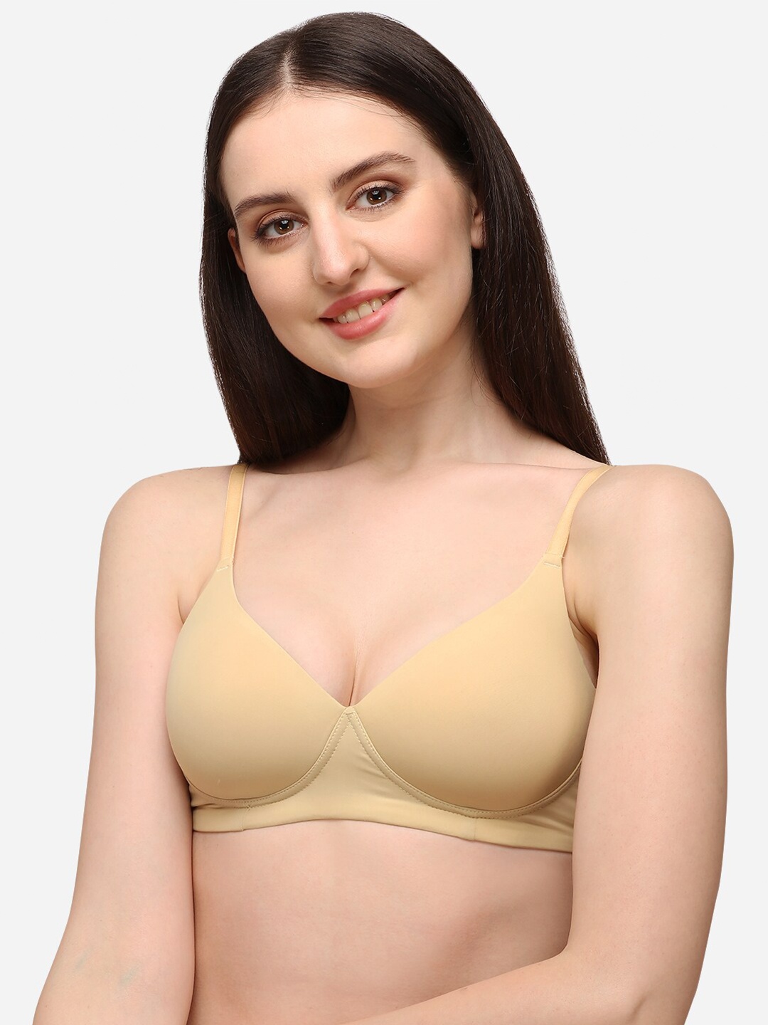 

Lenissa Nude-Coloured T-shirt Bra-Half Coverage Lightly Padded L-112