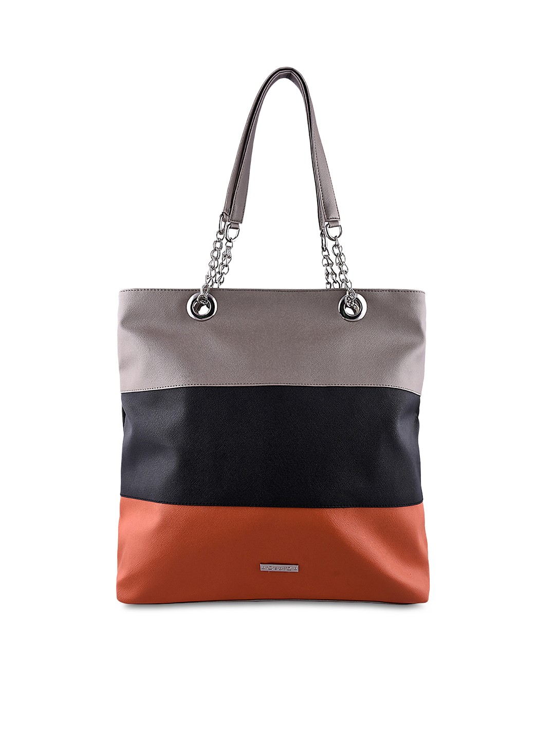 

OsaiZ Grey & Orange Colourblocked Shoulder Bag