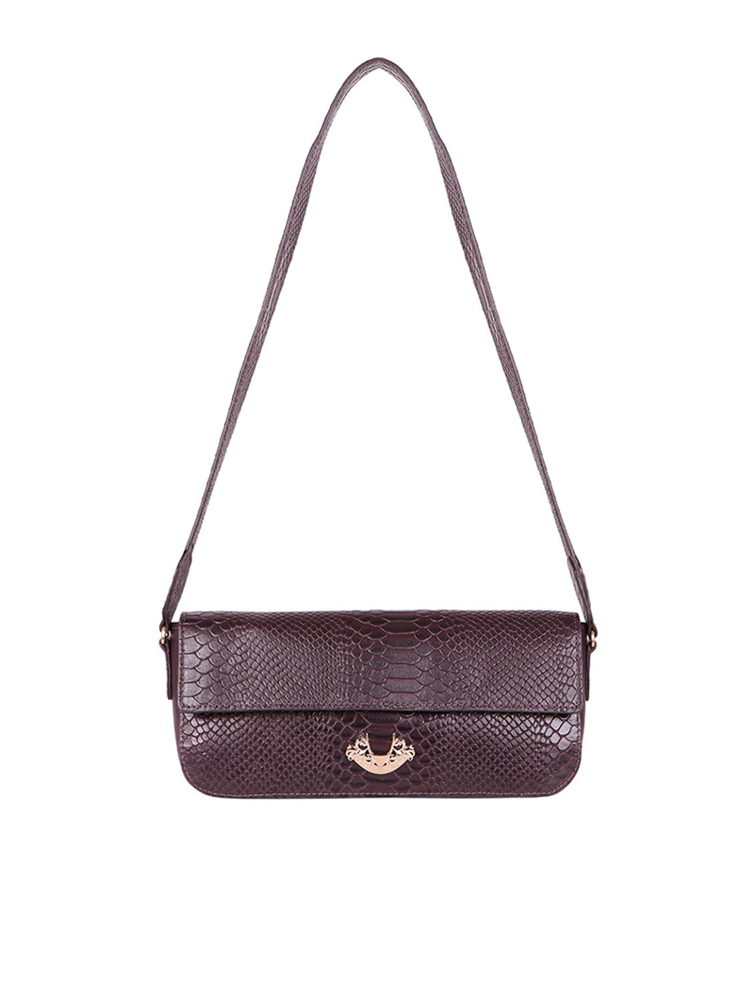

Hidesign Red Textured Leather Structured Sling Bag