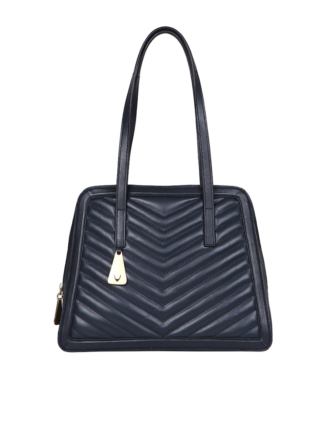 

Hidesign Blue Women Textured Leather Quilted Structured Shoulder Bag