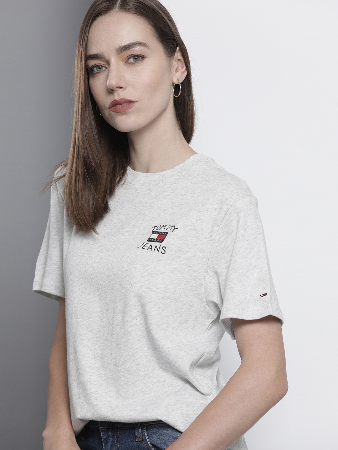 

Tommy Hilfiger Women Grey Melange Organic Cotton T-shirt