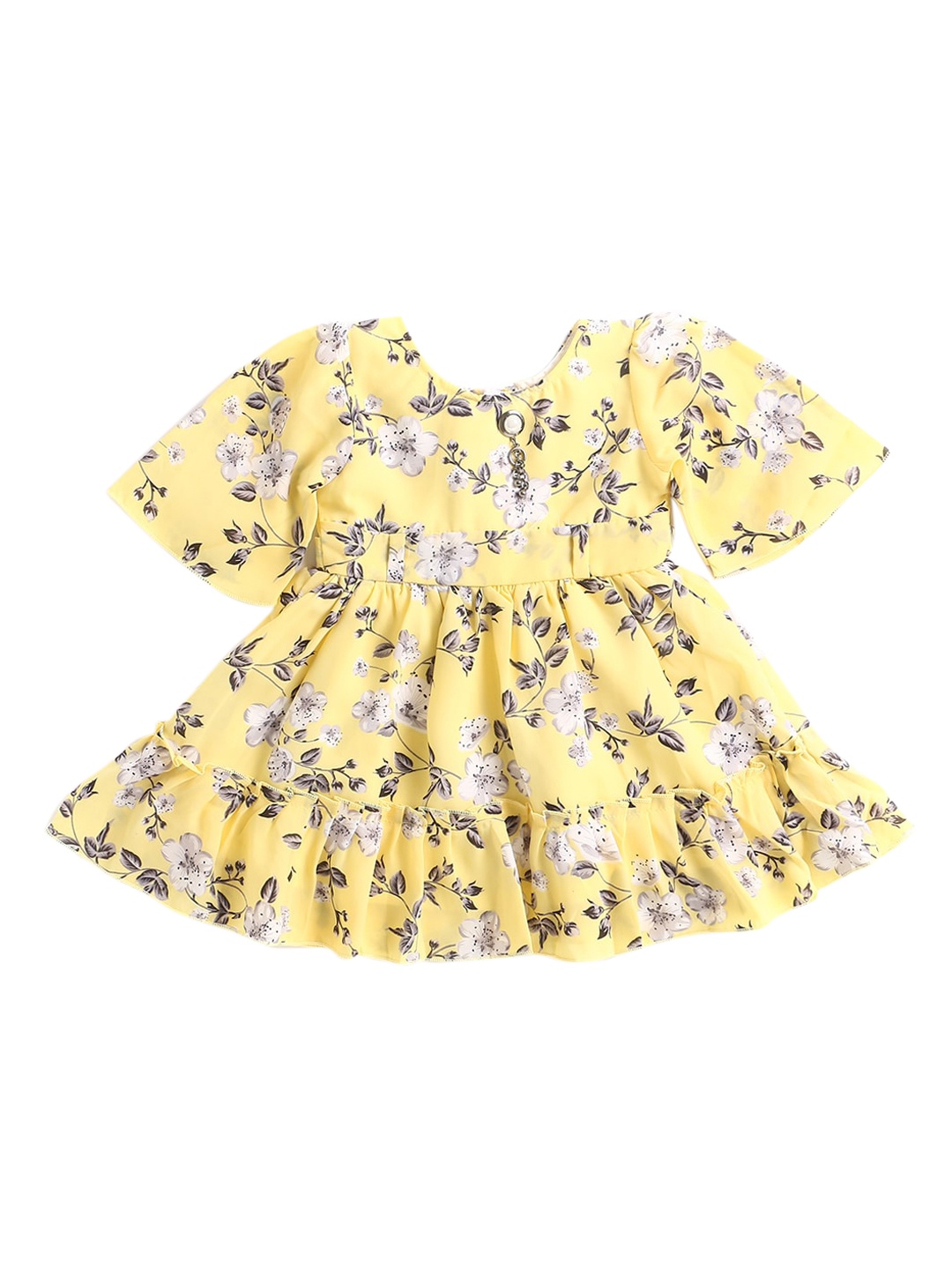 

The Magic Wand Girls Yellow Floral Georgette Dress