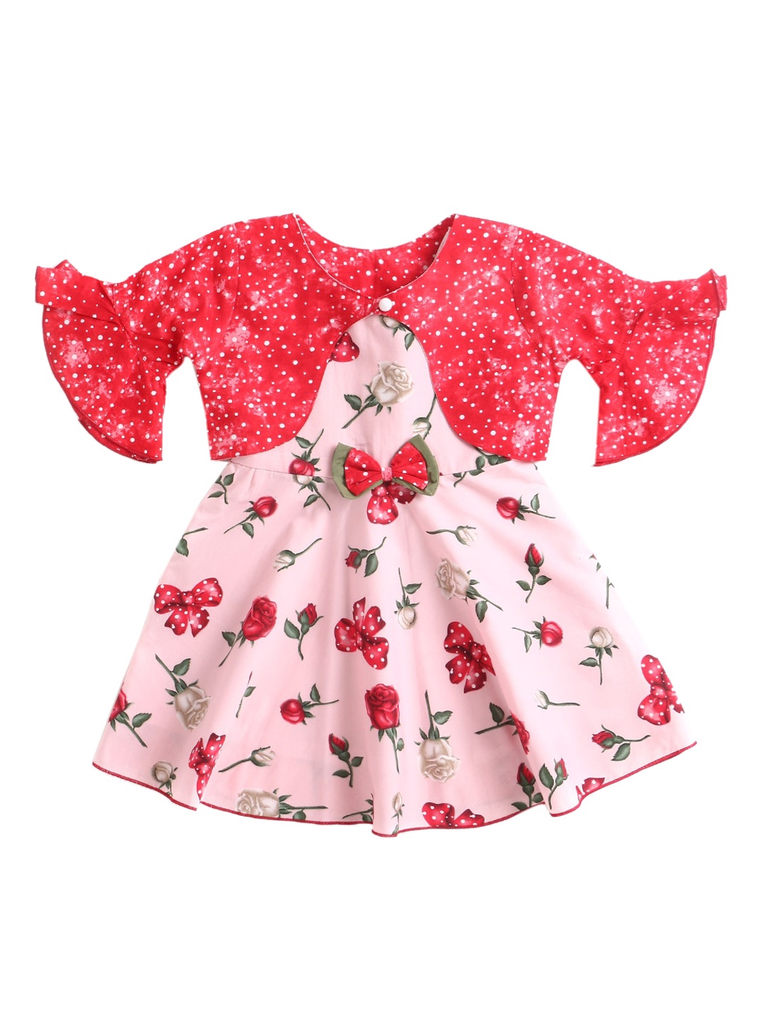 

The Magic Wand Girl Pink & Red Floral Dress